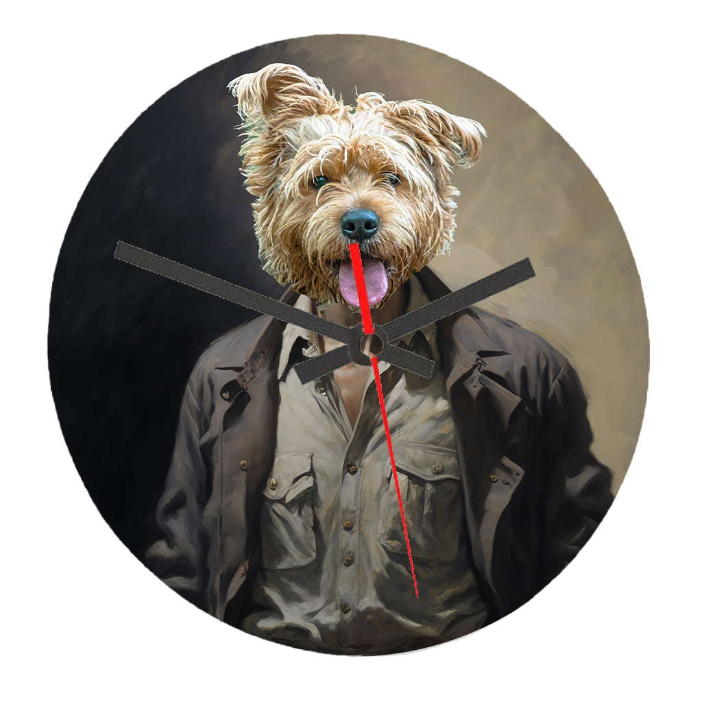 Pet Cops & Robbers Portrait Image Art Clock