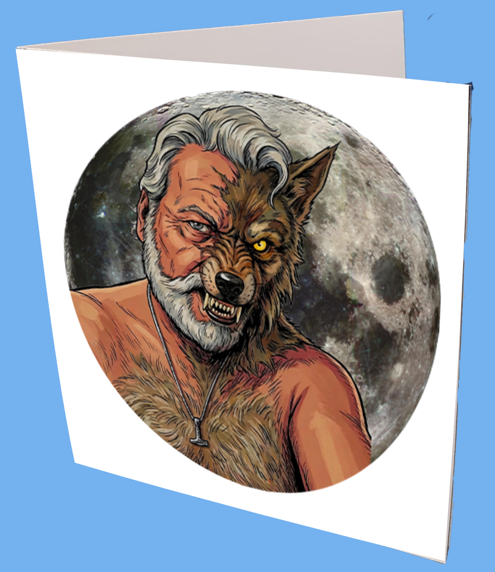 Wolf Half Breed Greeting Card