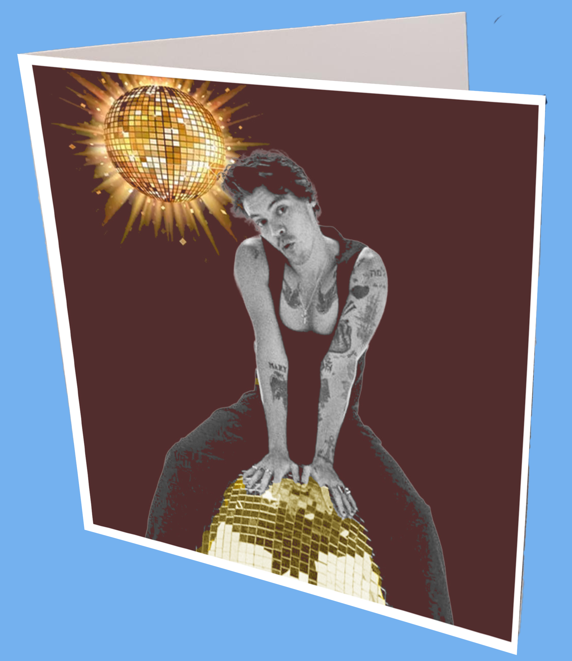 Harrys Glitter Ball greeting card