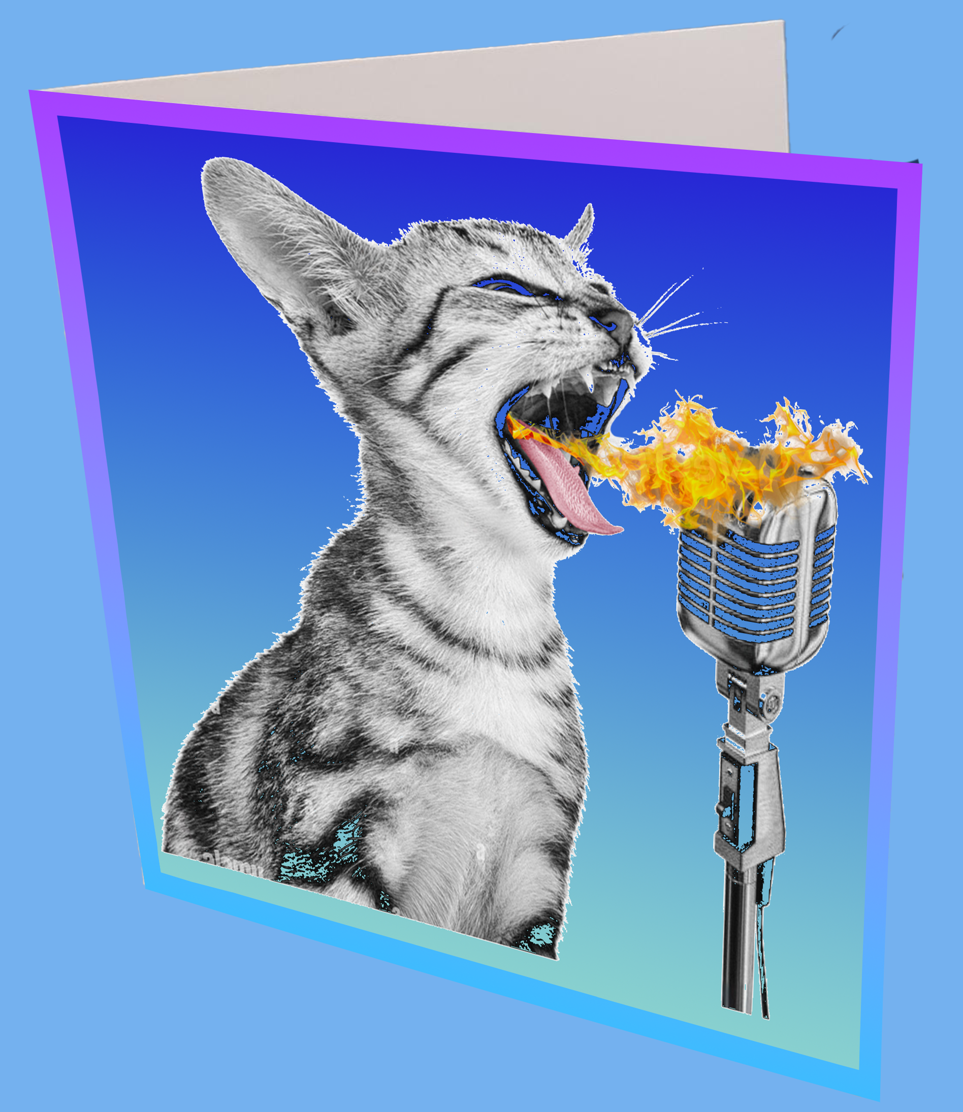 Kat of Fire Greeting Card