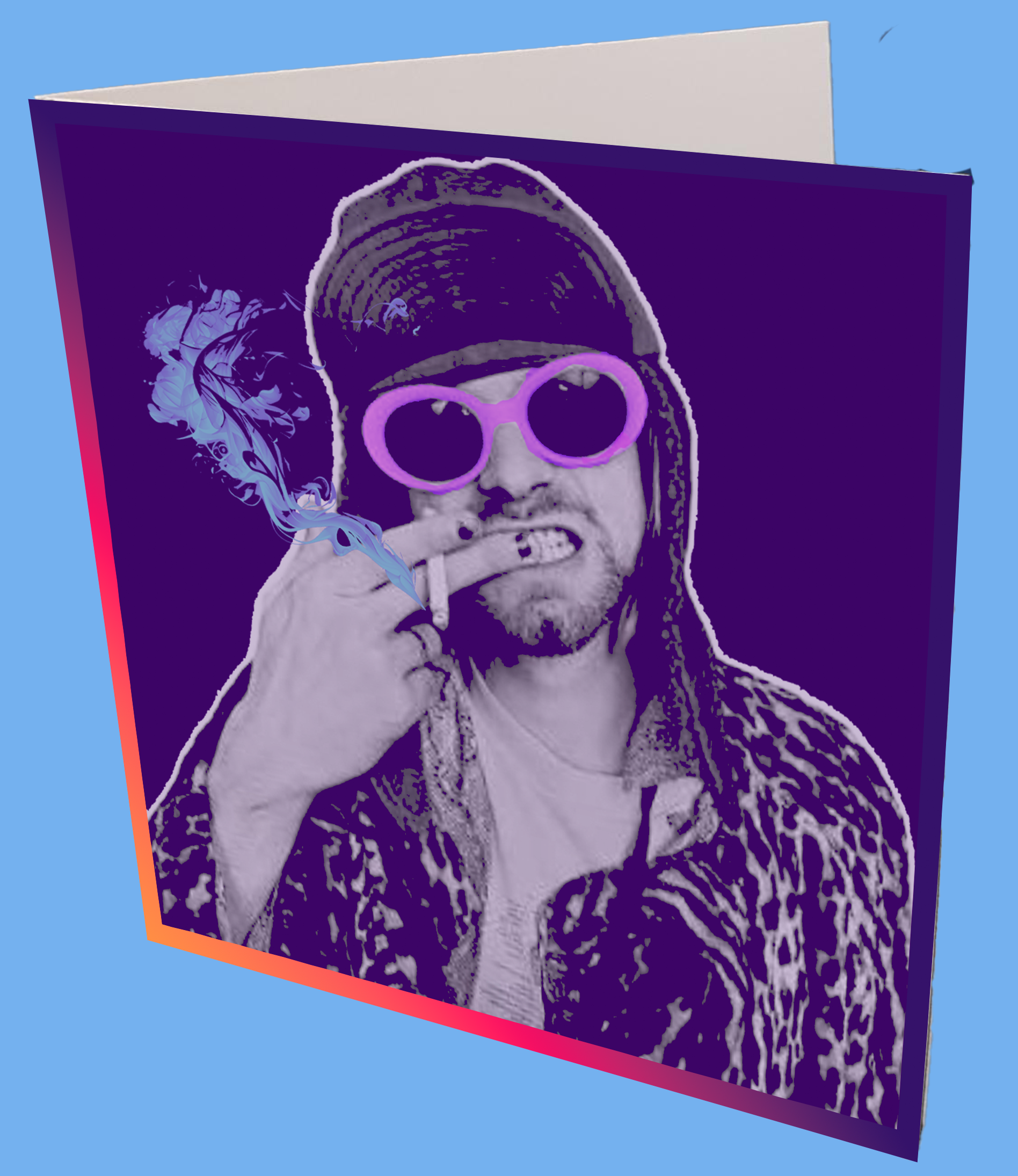 Kurt Cobain Smoking Greeting Card