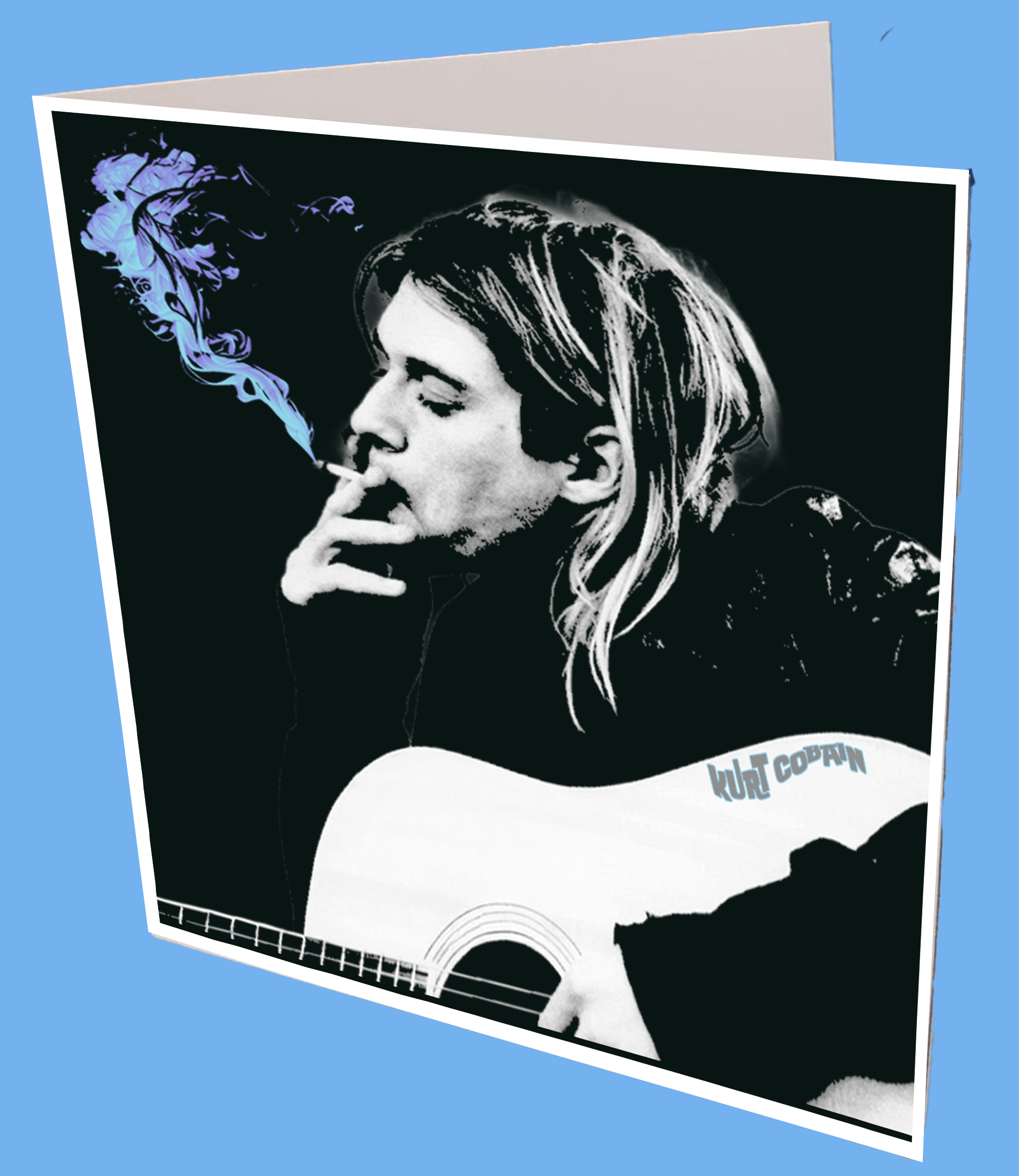 Kurt Cobain Smoking Greeting Card