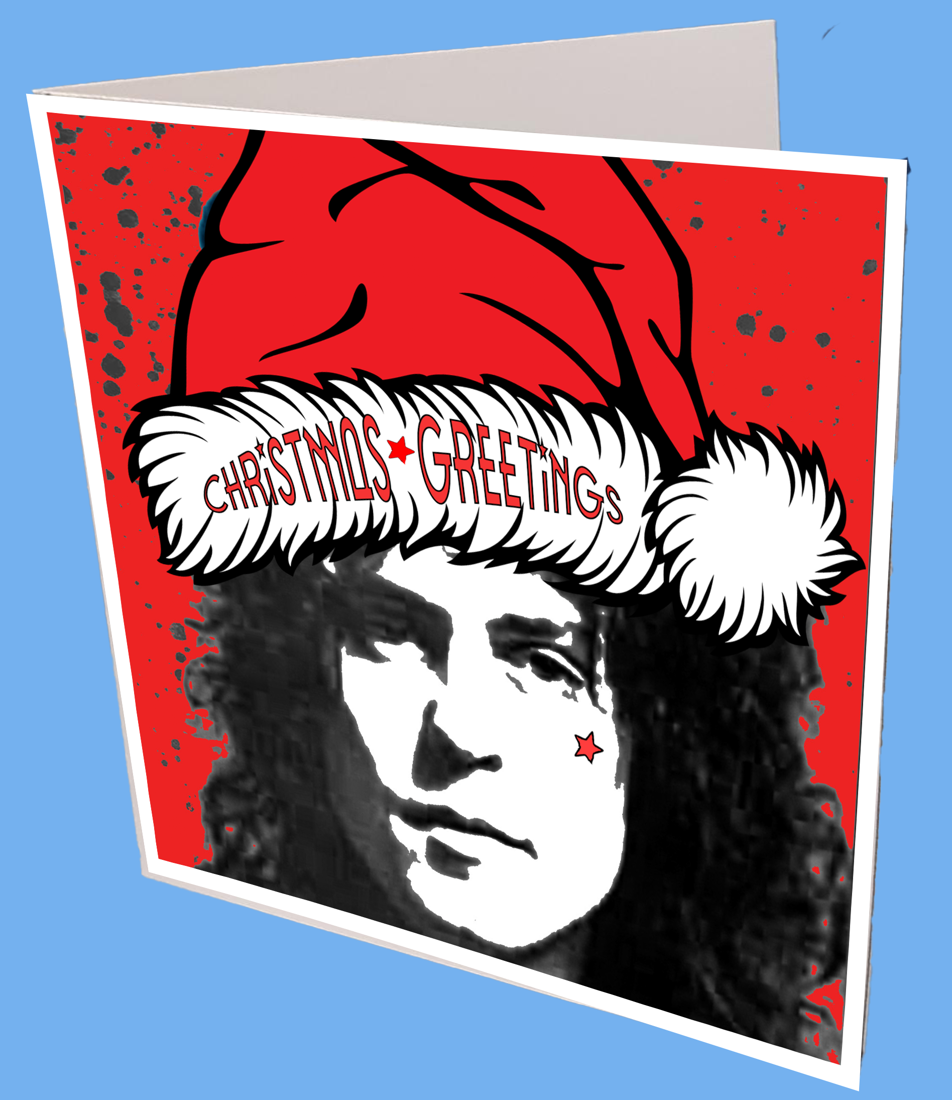 Marc Bolan Xmas Greeting Hat Card