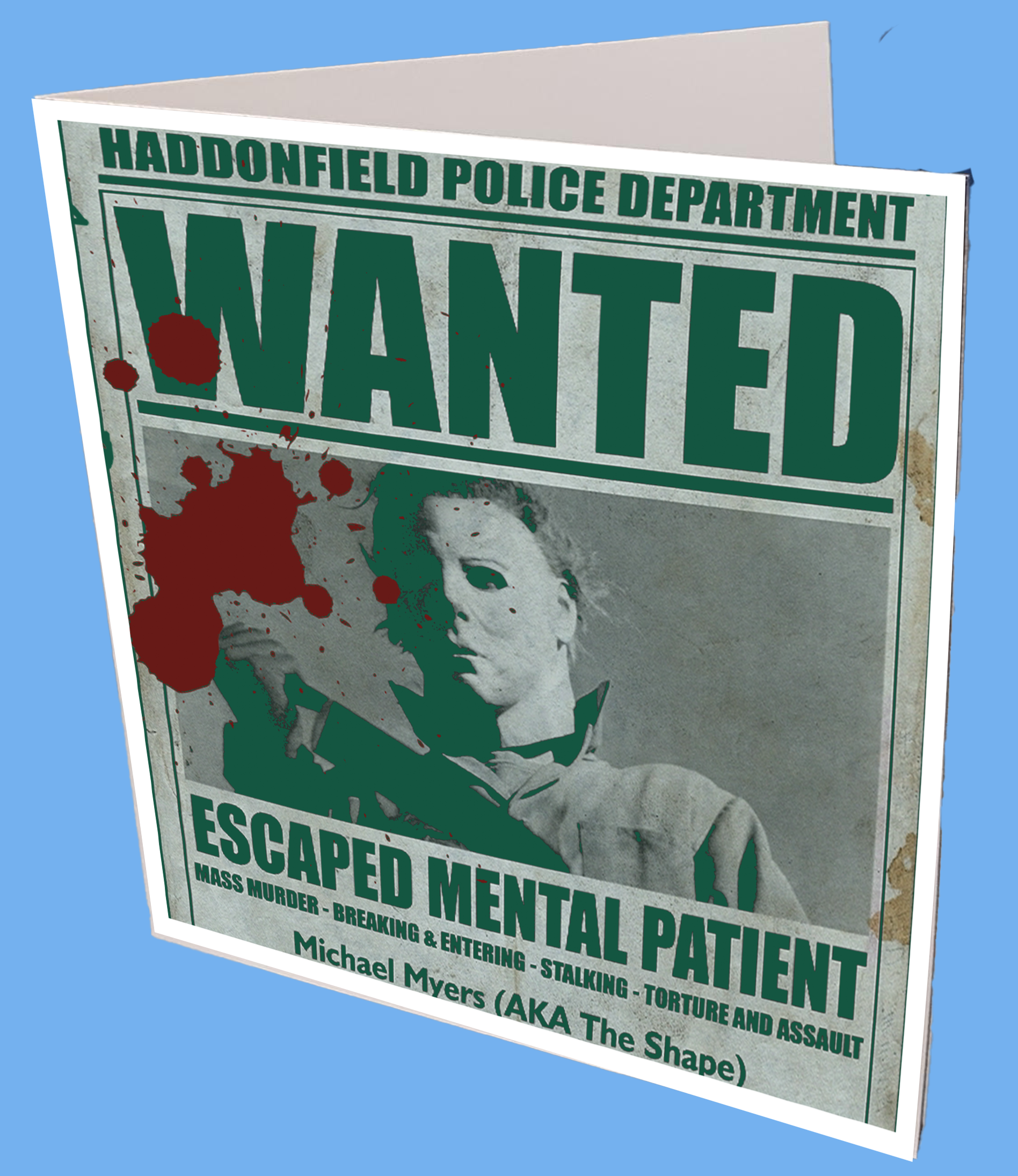 Michael Myers Wanted Greeting Card
