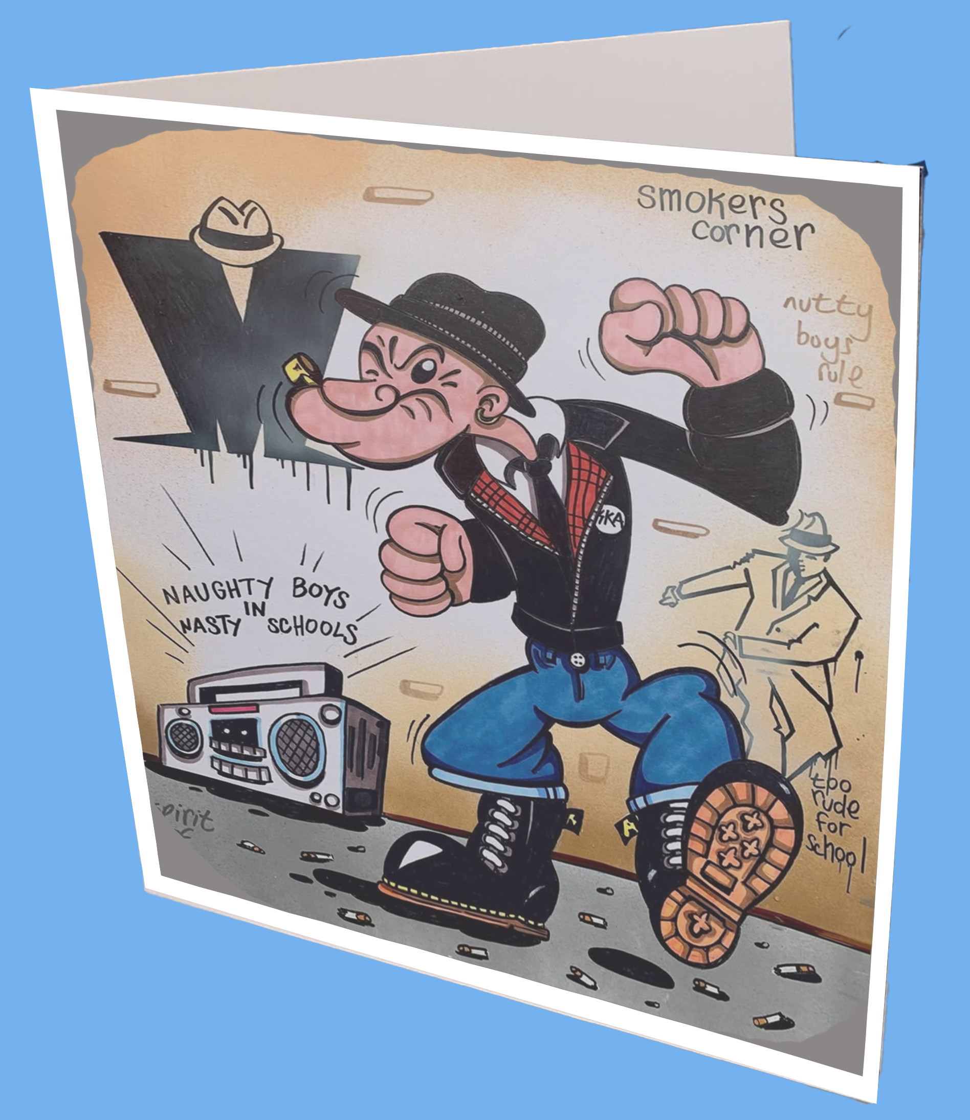 Popeye Madness Greeting Card