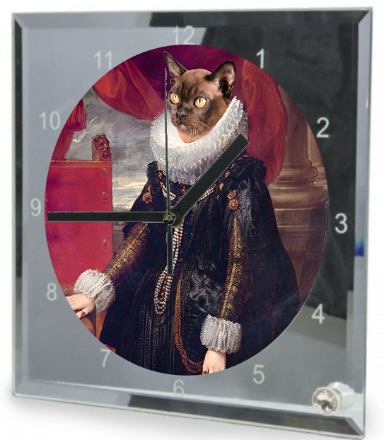 Pet Royal Portrait Art Image Clock