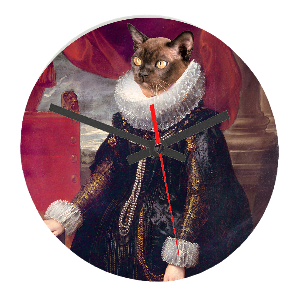 Pet Royal Portrait Art Image Clock