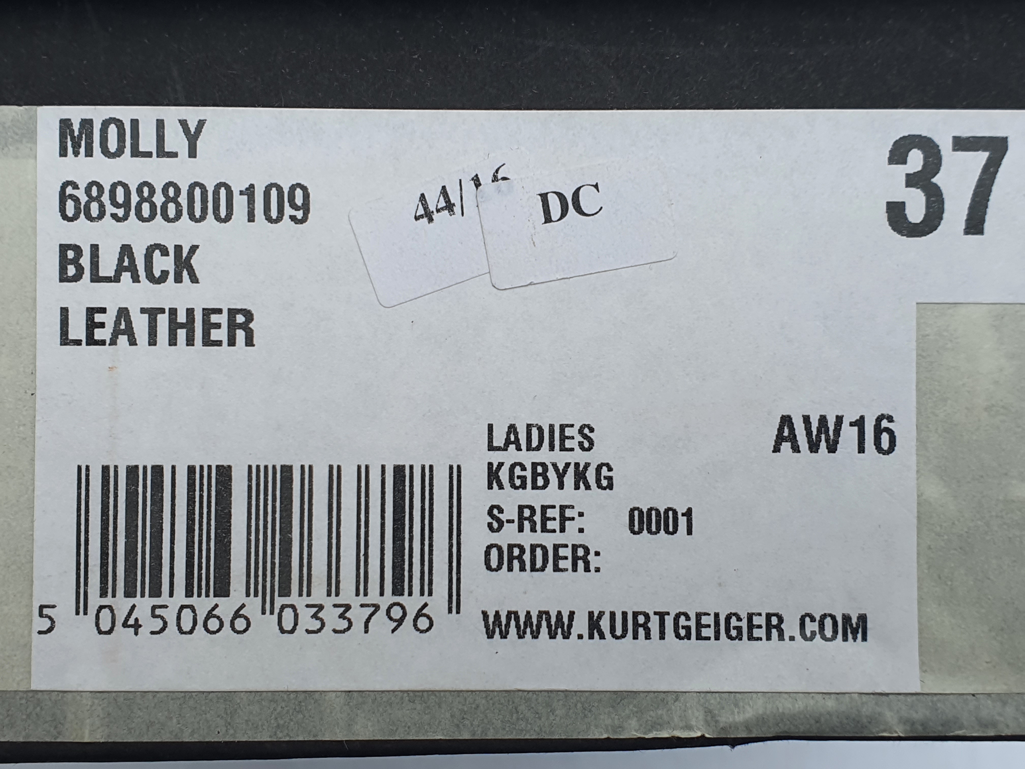 KURT GEIGER Black Leather Lace Heeled Shoe Size EU 37