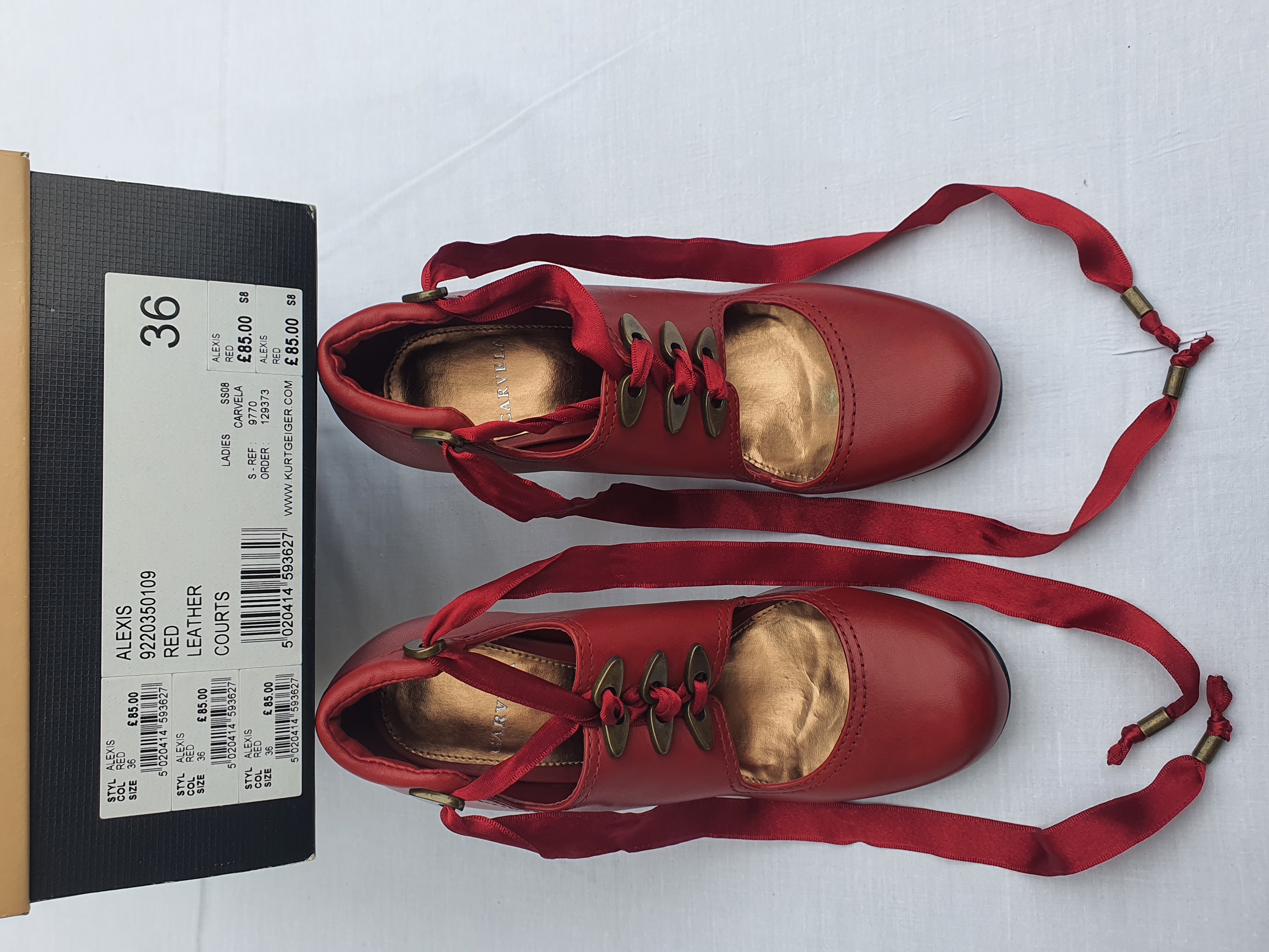 KURT GEIGER CARVELA Red Leather Court shoe EU 36 UK 3