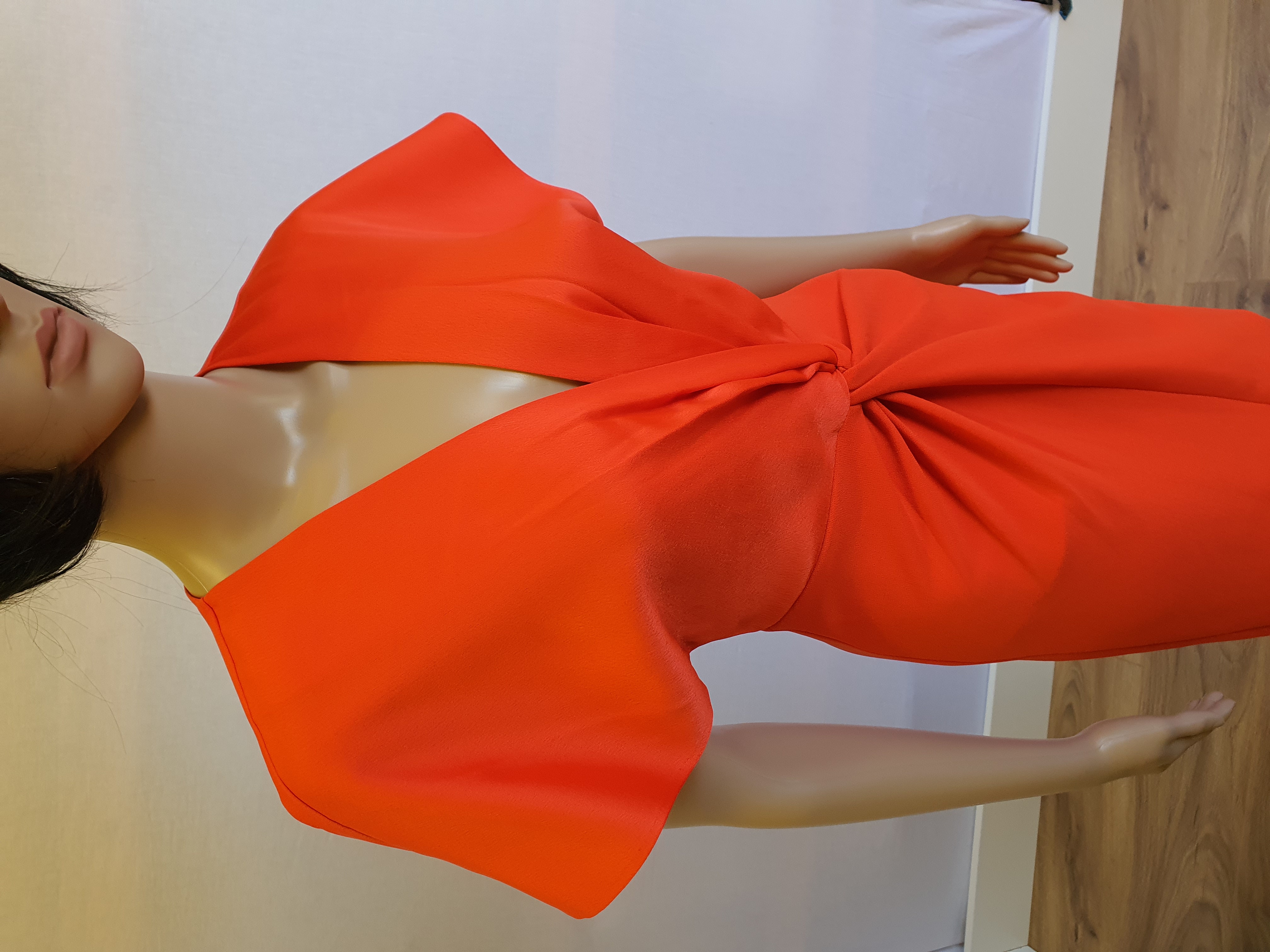 TED BAKER Ellame Orange wrap over Bodycon Dress Size UK6