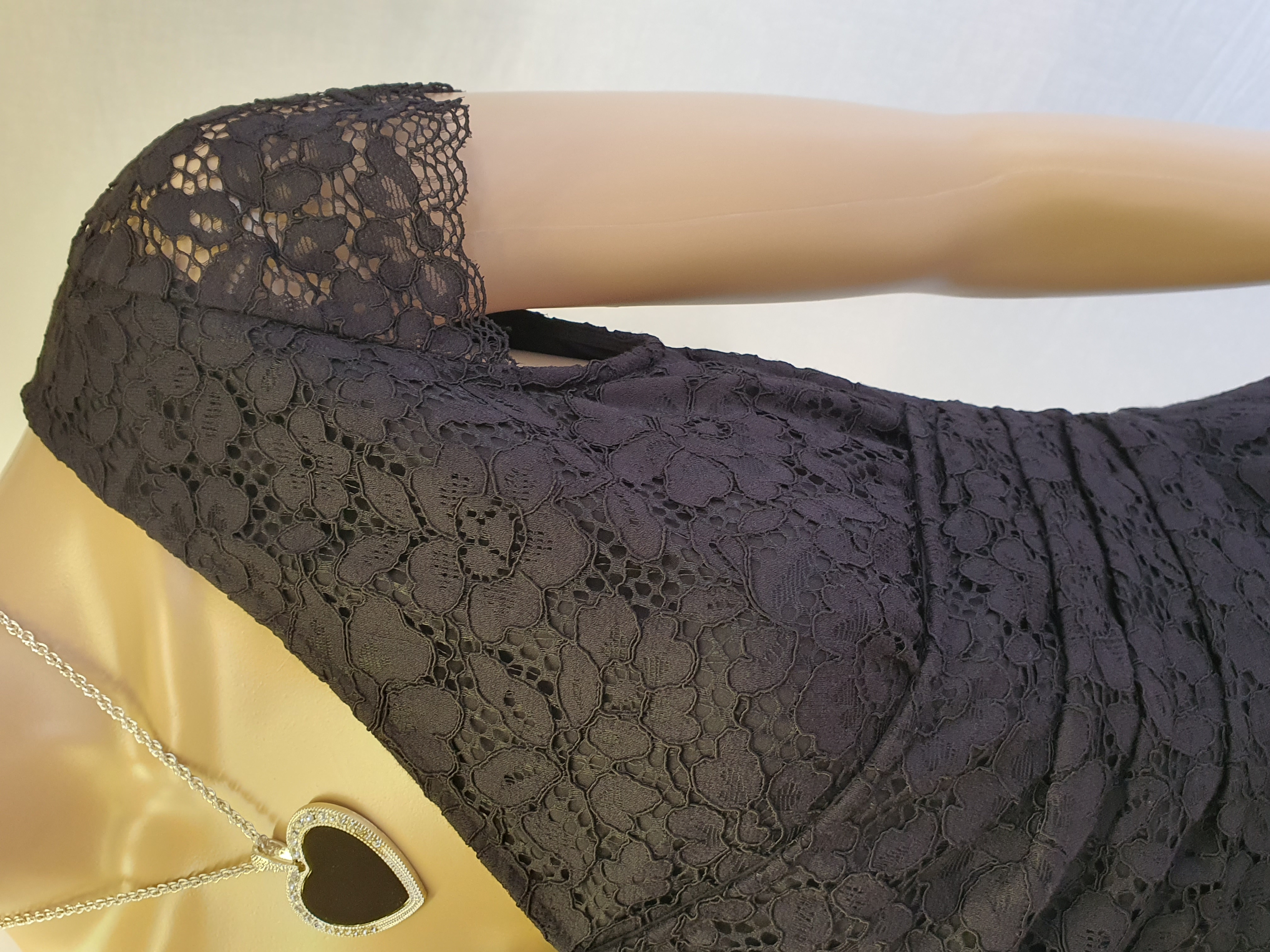JAEGER Womens Black Special Occasion Lace Dress Size UK 8