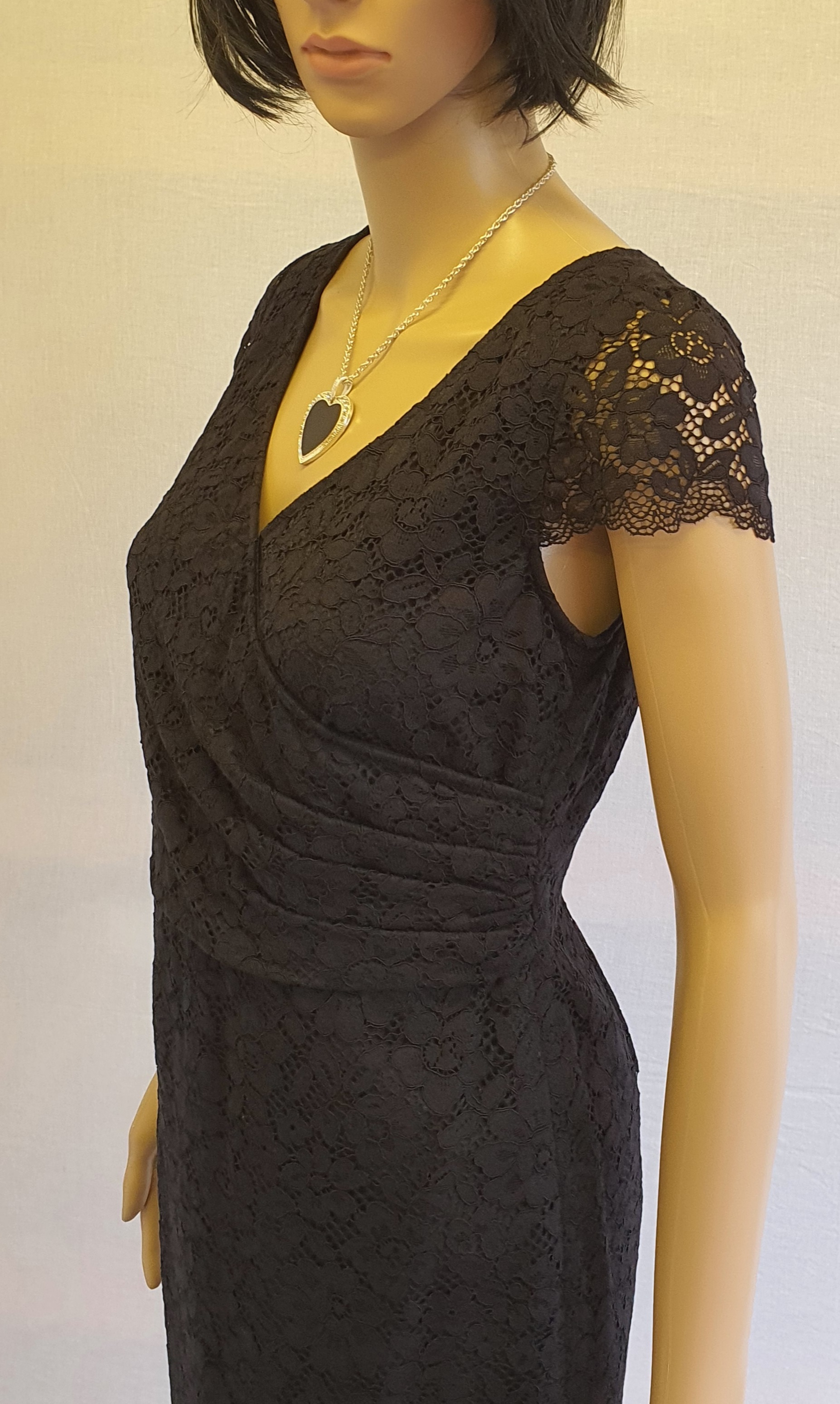 JAEGER Womens Black Special Occasion Lace Dress Size UK 8