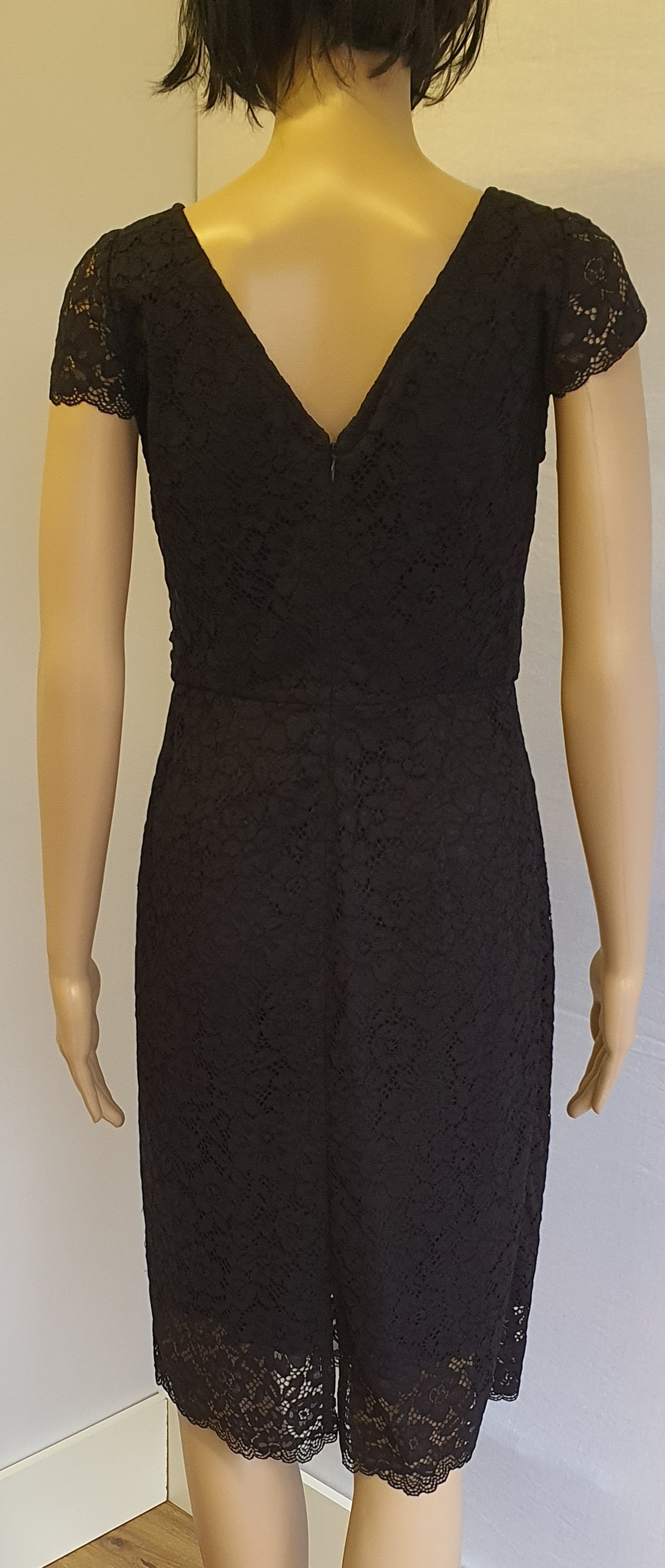JAEGER Womens Black Special Occasion Lace Dress Size UK 8