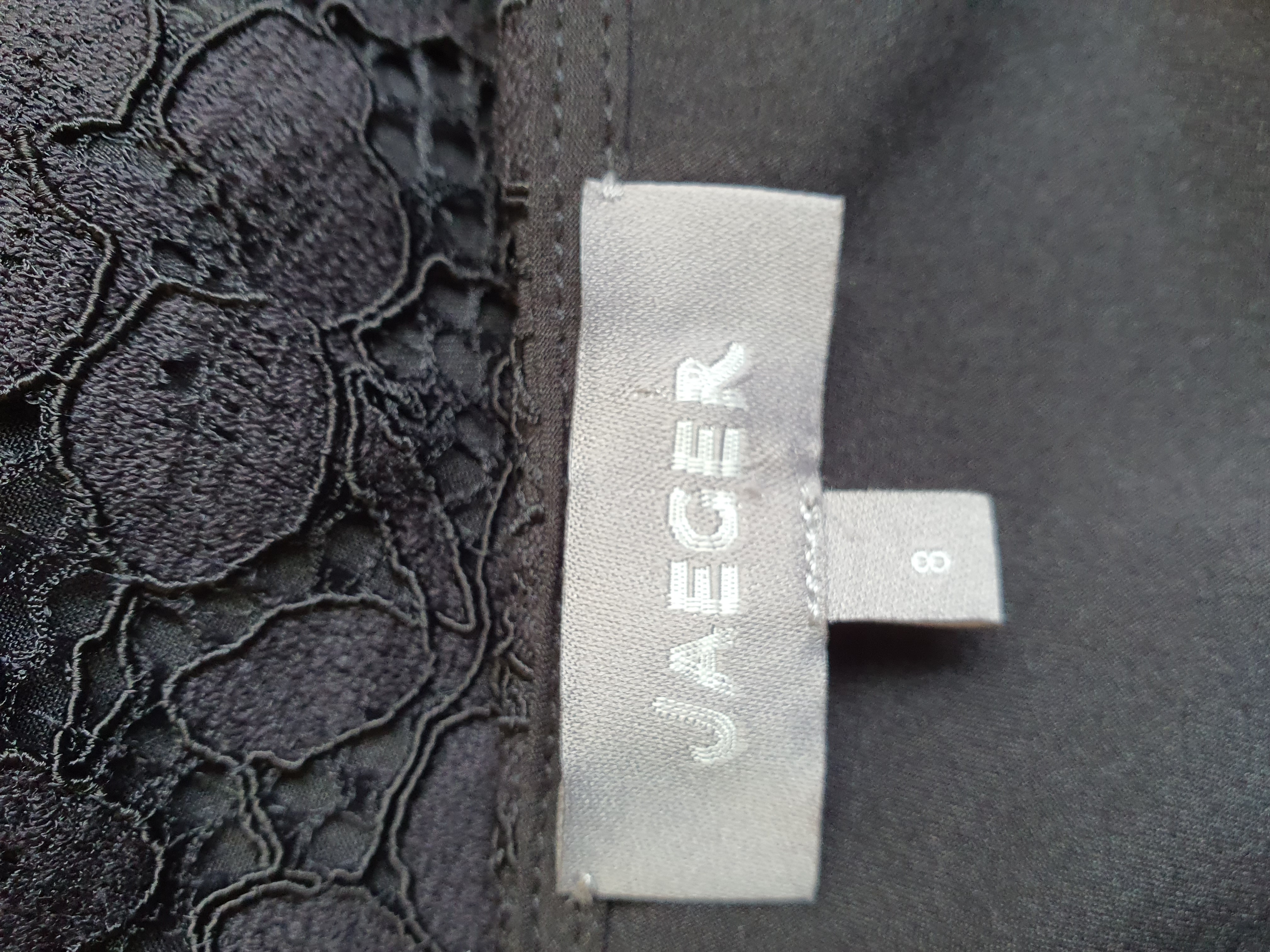 JAEGER Womens Black Special Occasion Lace Dress Size UK 8