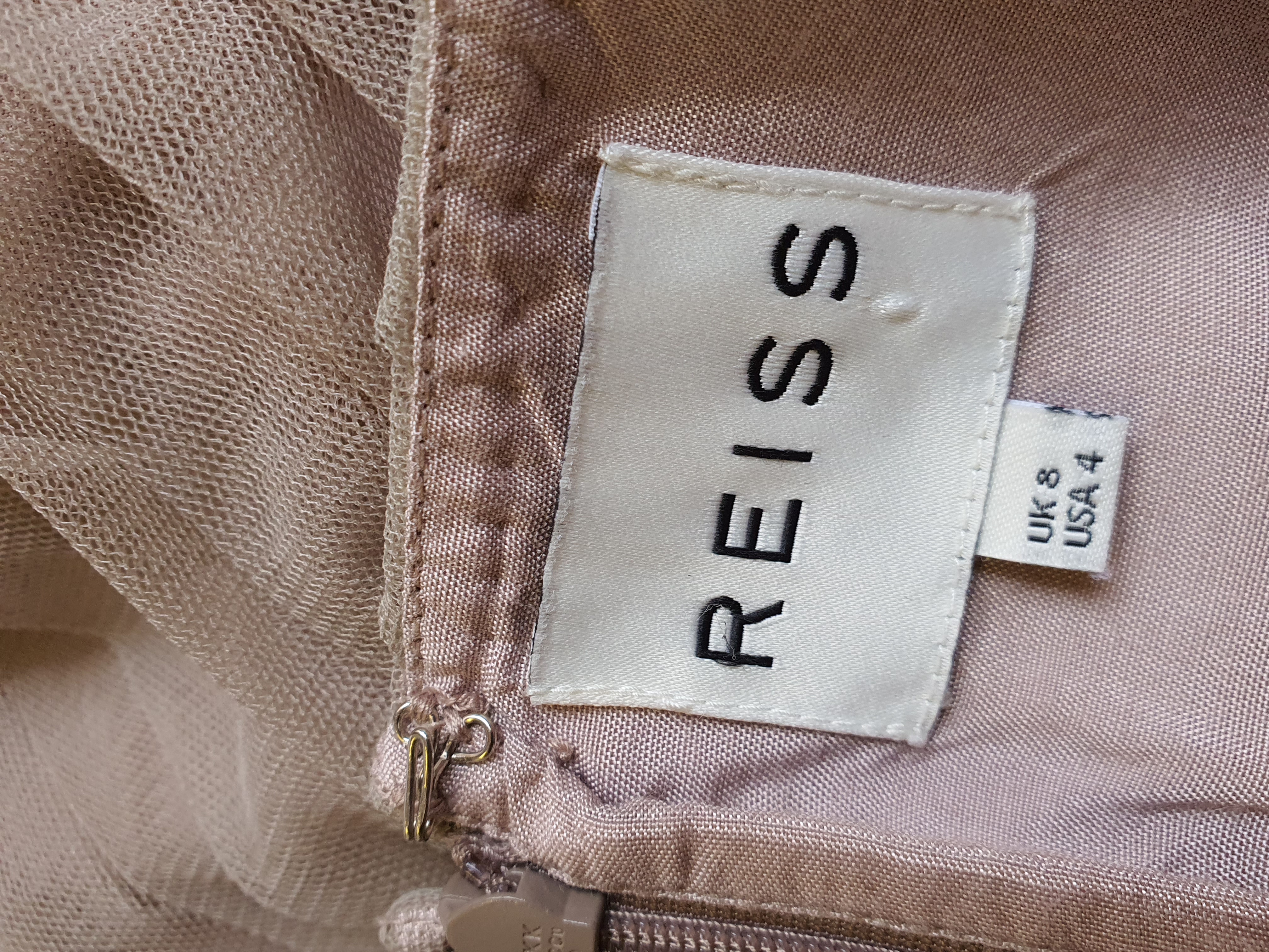 REISS Eleanor Texture and Mesh Dress Size
