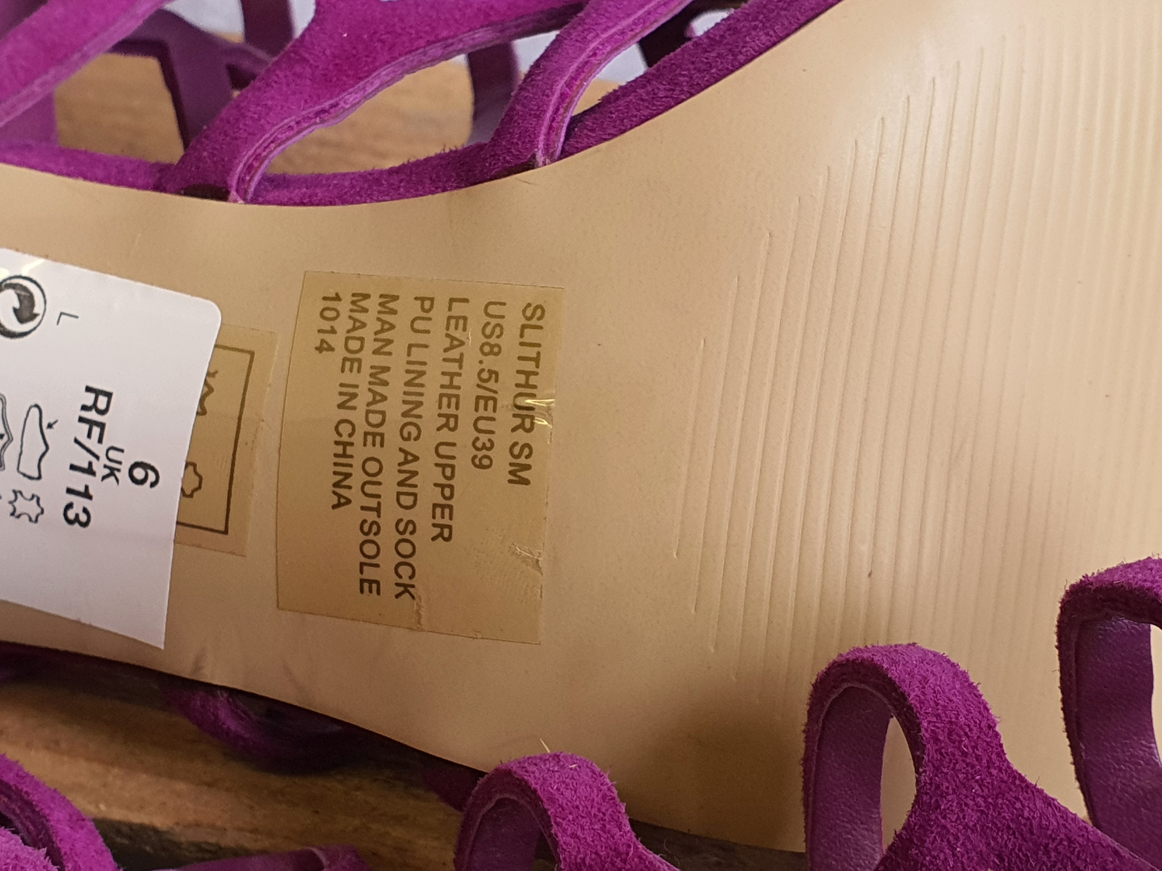 STEVE MADDEN Purple Suede Cage Sandals Size UK6