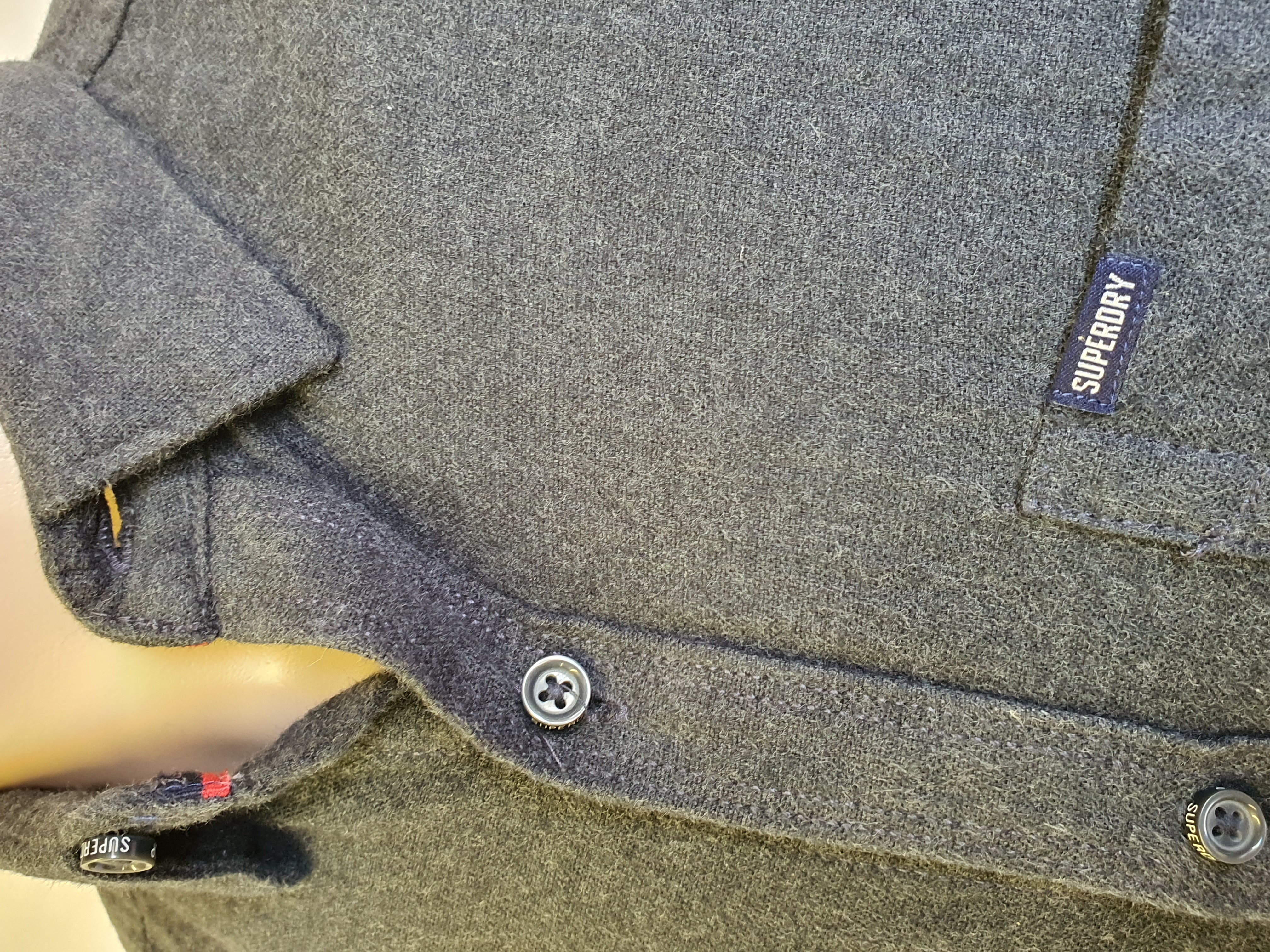 SUPERDRY Mens Dark Grey Shirt Size Small 36" - 38"