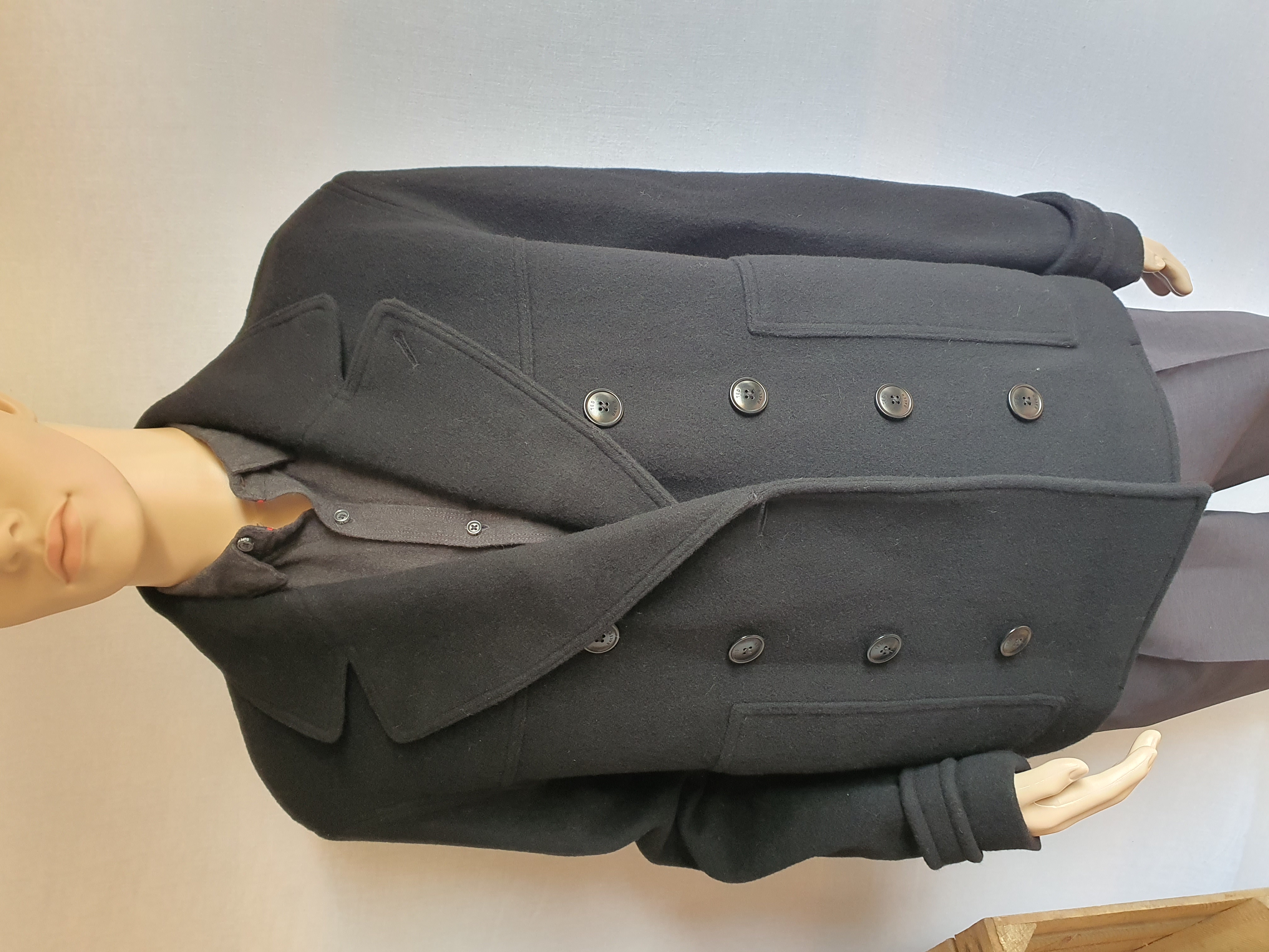 TED BAKER Atllas Black Wool Peacoat Size Ted 4