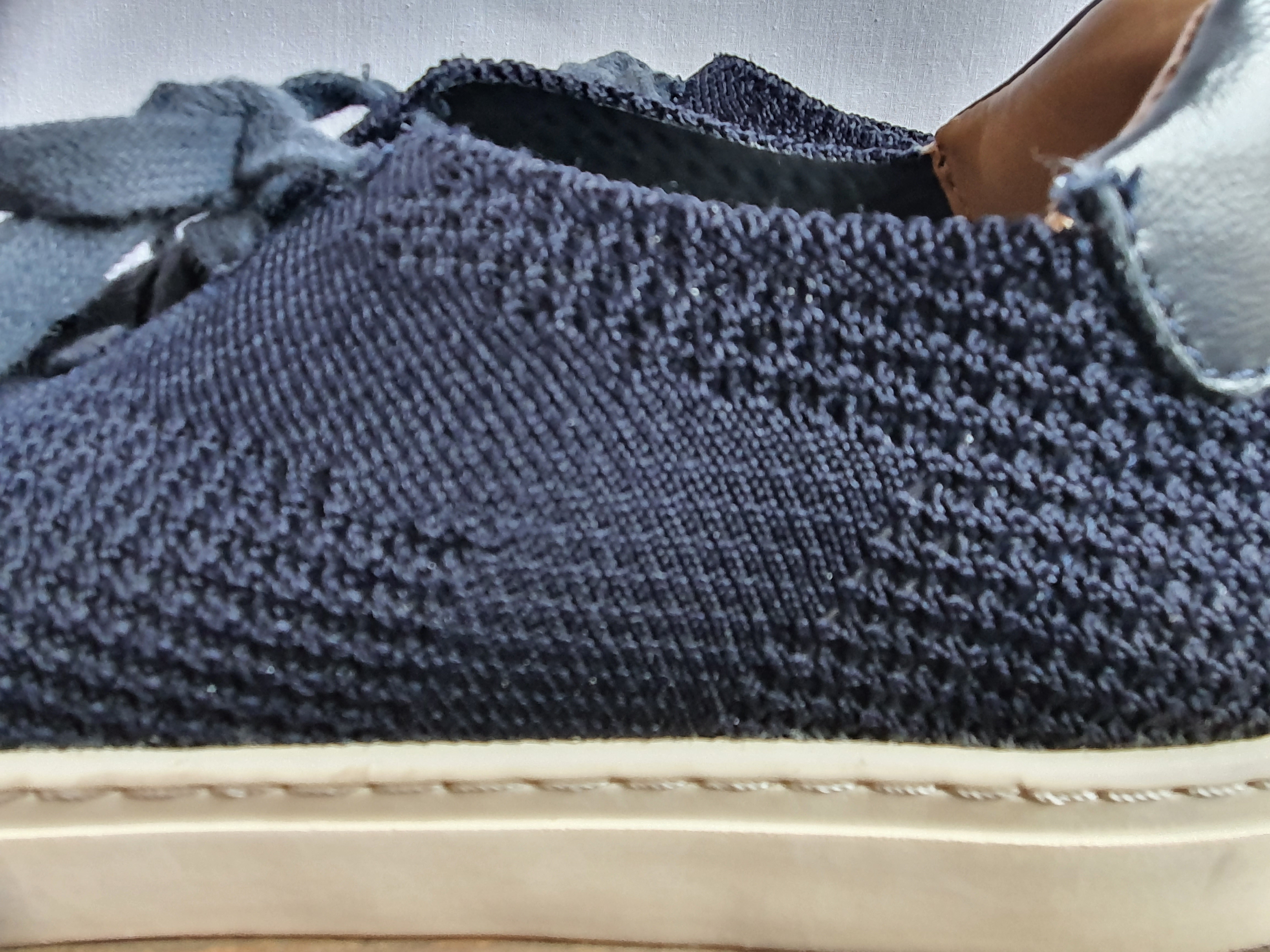 REISS Brackley Knit Navy Blue & White Sneakers Size UK 6
