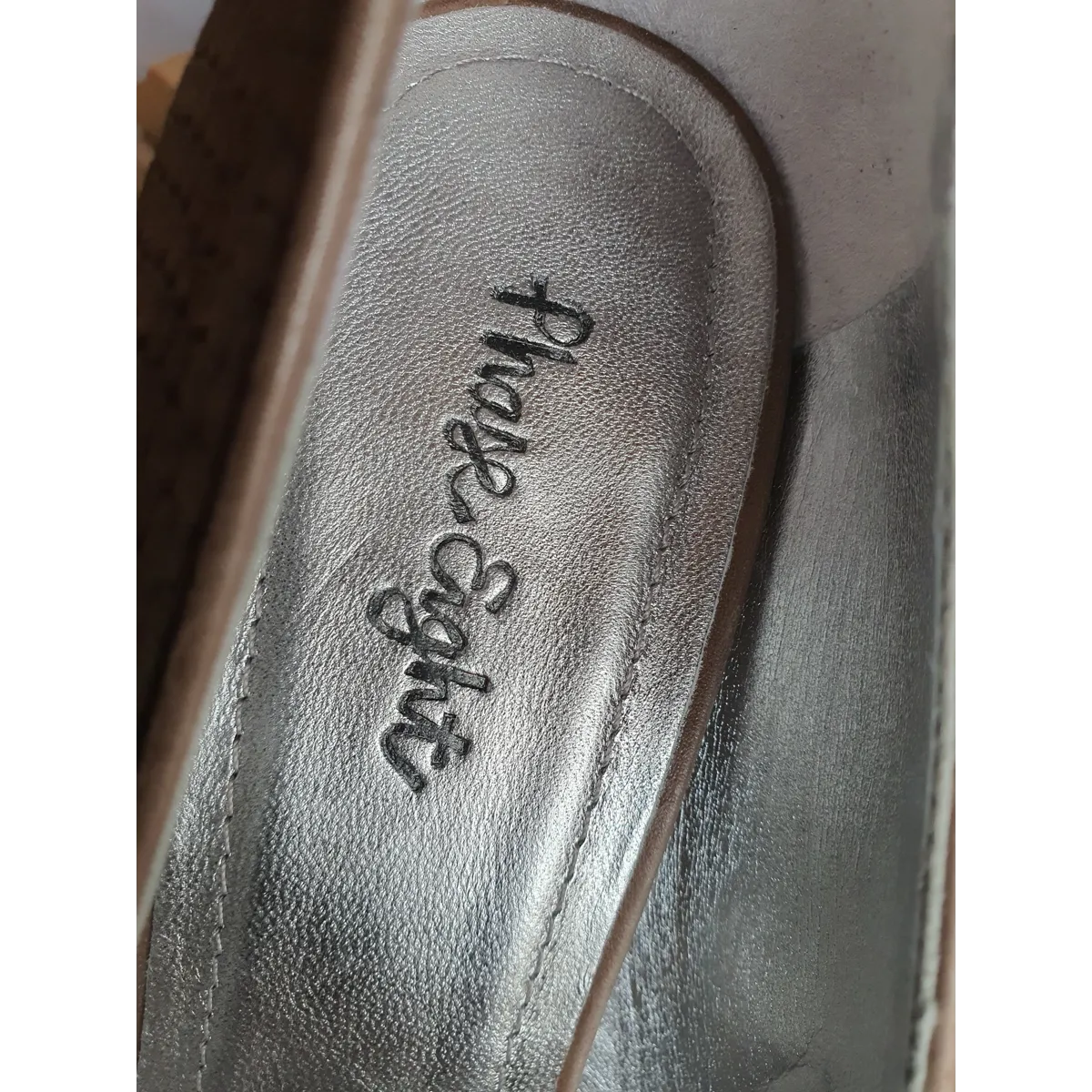 PHASE EIGHT Women's Brown Leather Heeled Open Toe Shoes Size UK6