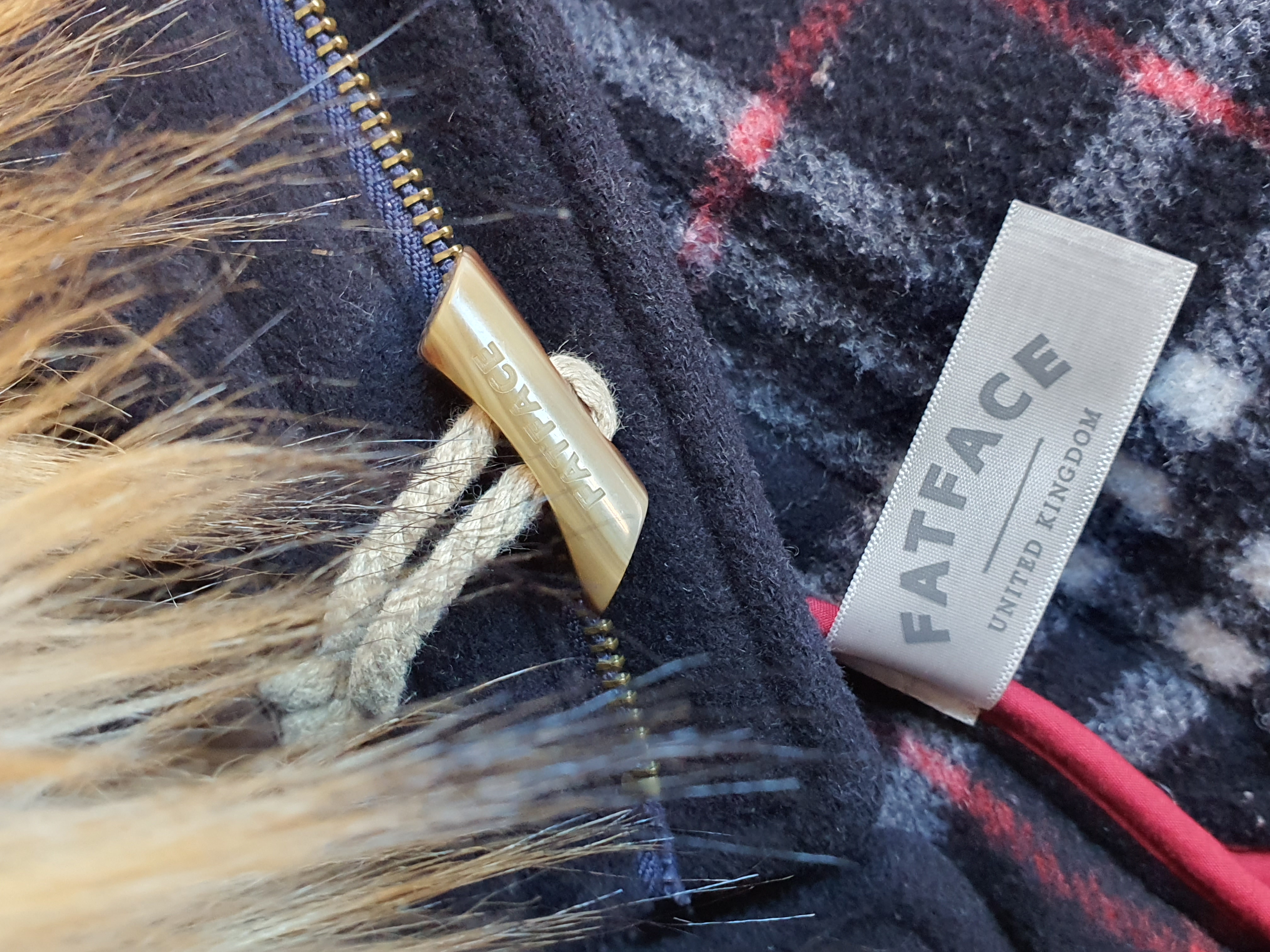FATFACE Fur Hooded Fleece Winter Coat