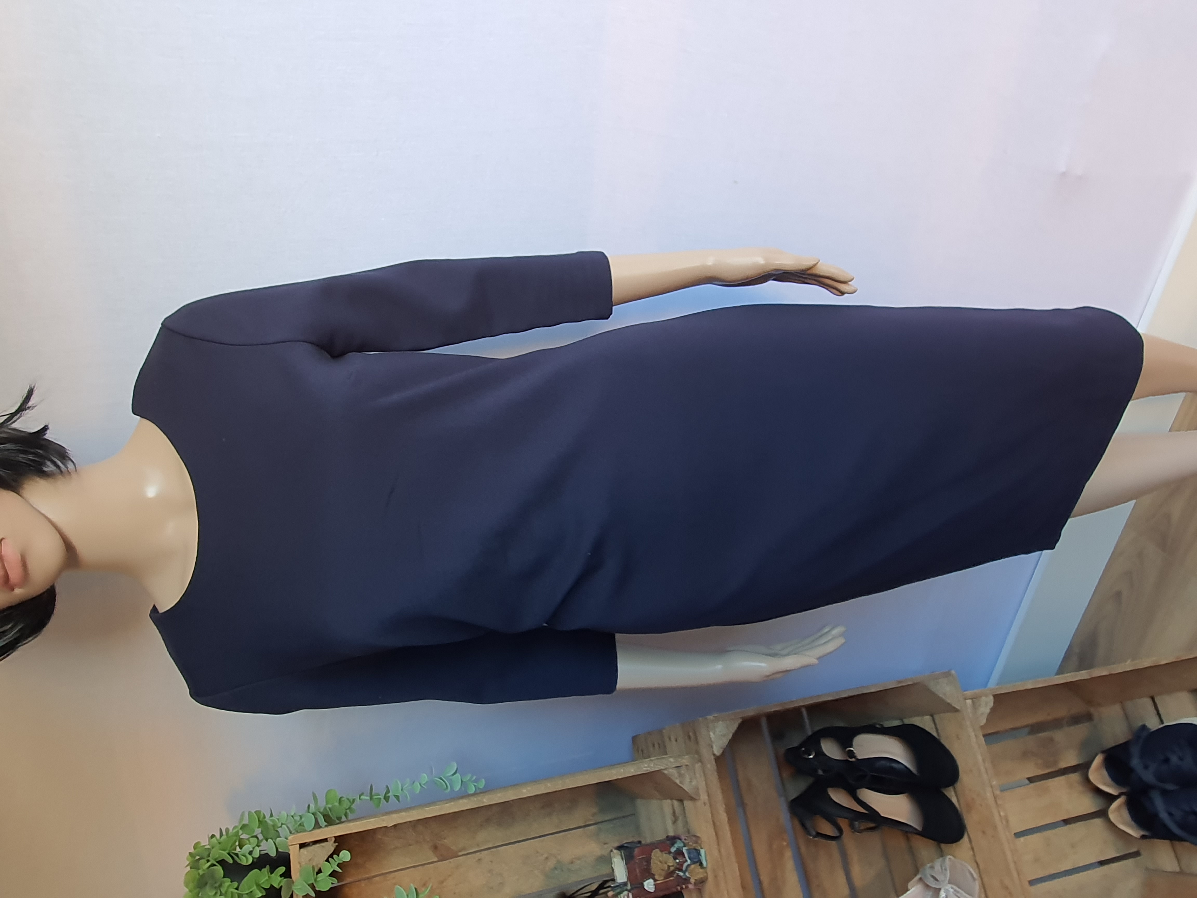 NEXT Tailoring Navy Blue 3/4 Arm Dress Size UK6