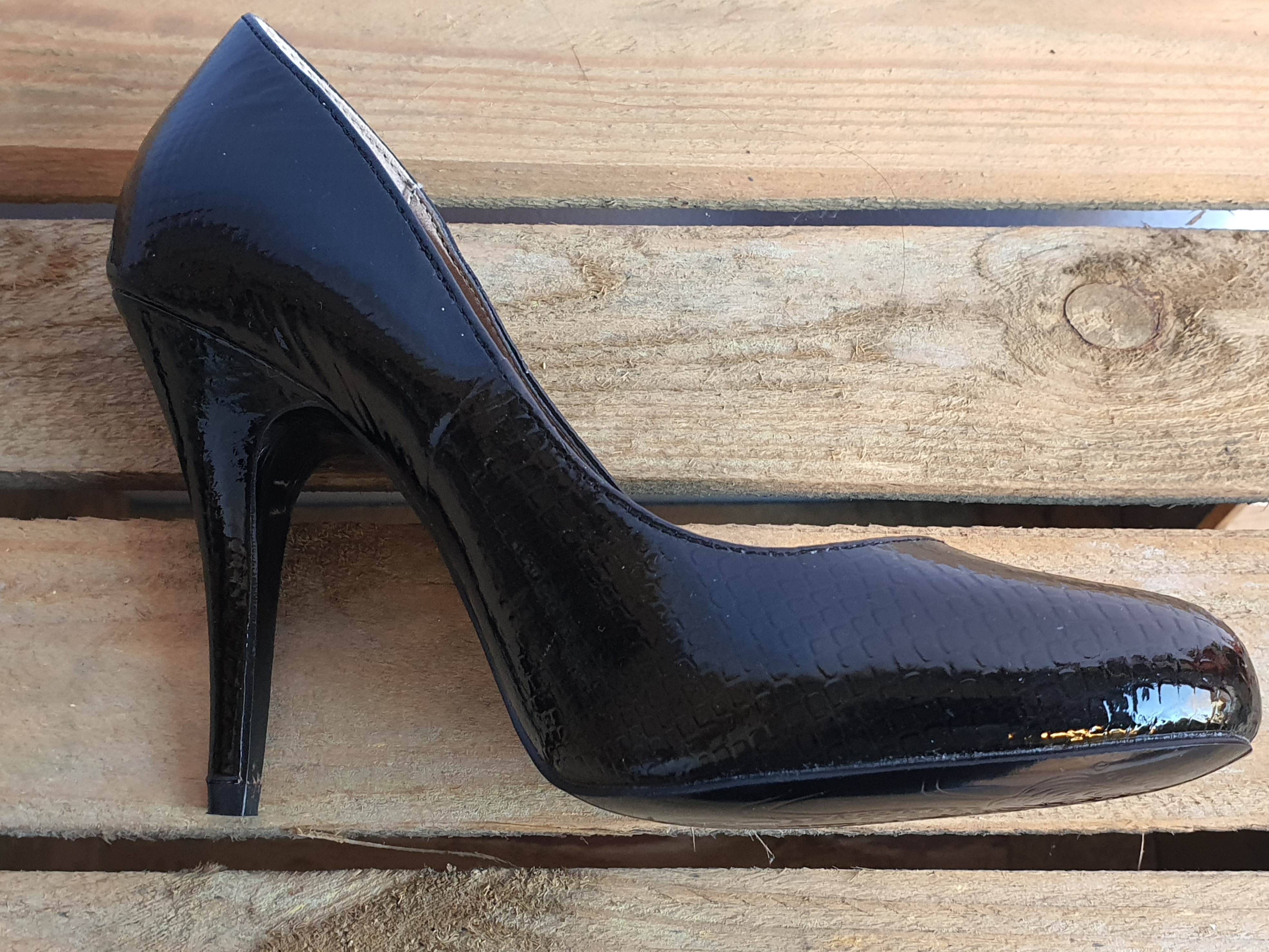 JASPER CONRAN Black 4" Heeled Court Shoe- NEW Size UK5