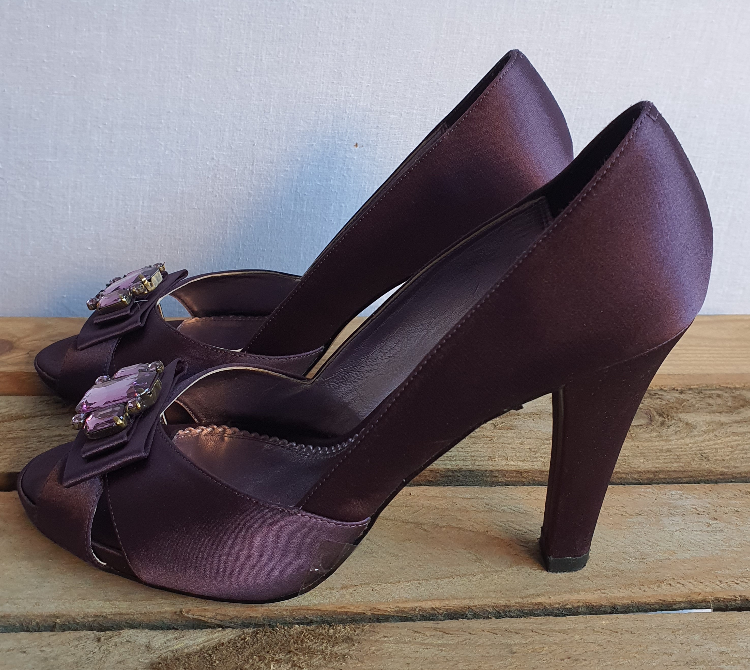 PHASE EIGHT Purple 4" Heeled Court Shoe Size UK5