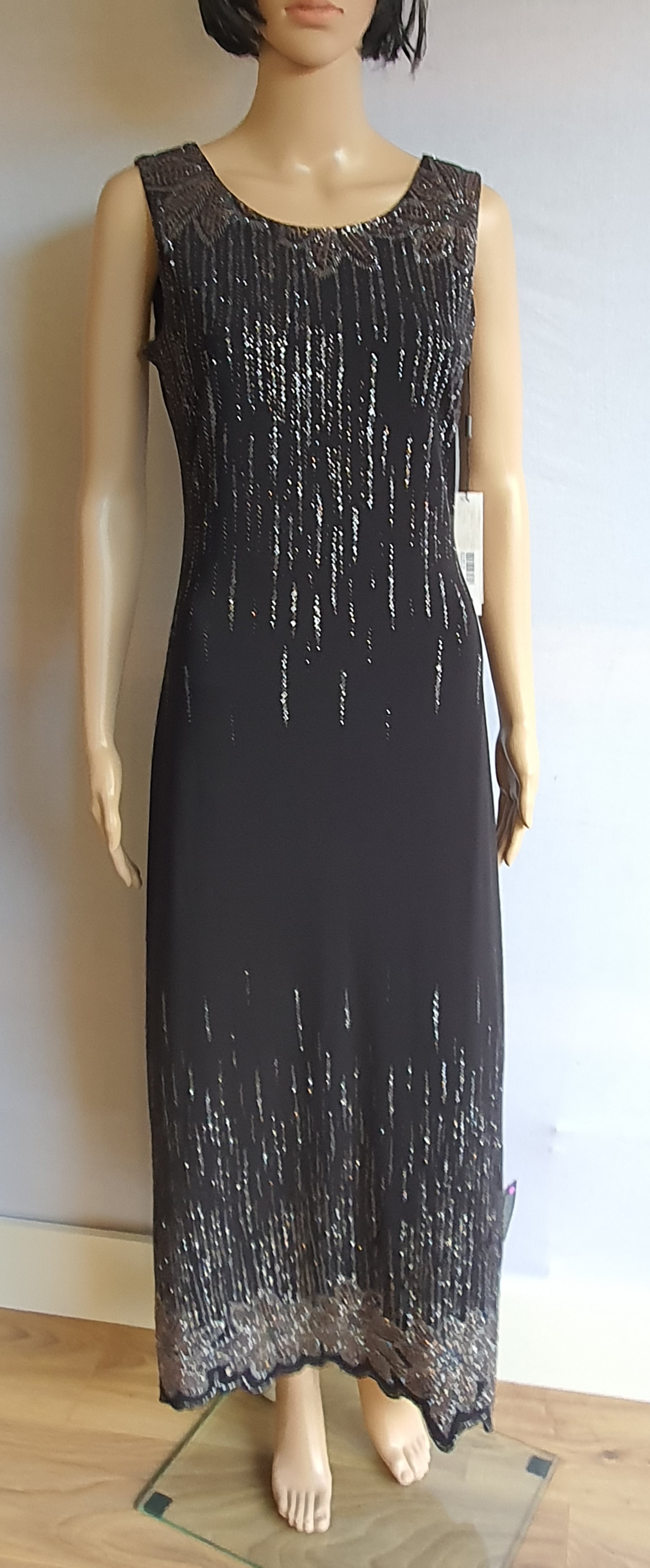 ROMAN Full Length Glitter Detail Maxi Dress Size UK10 - BNWT £60