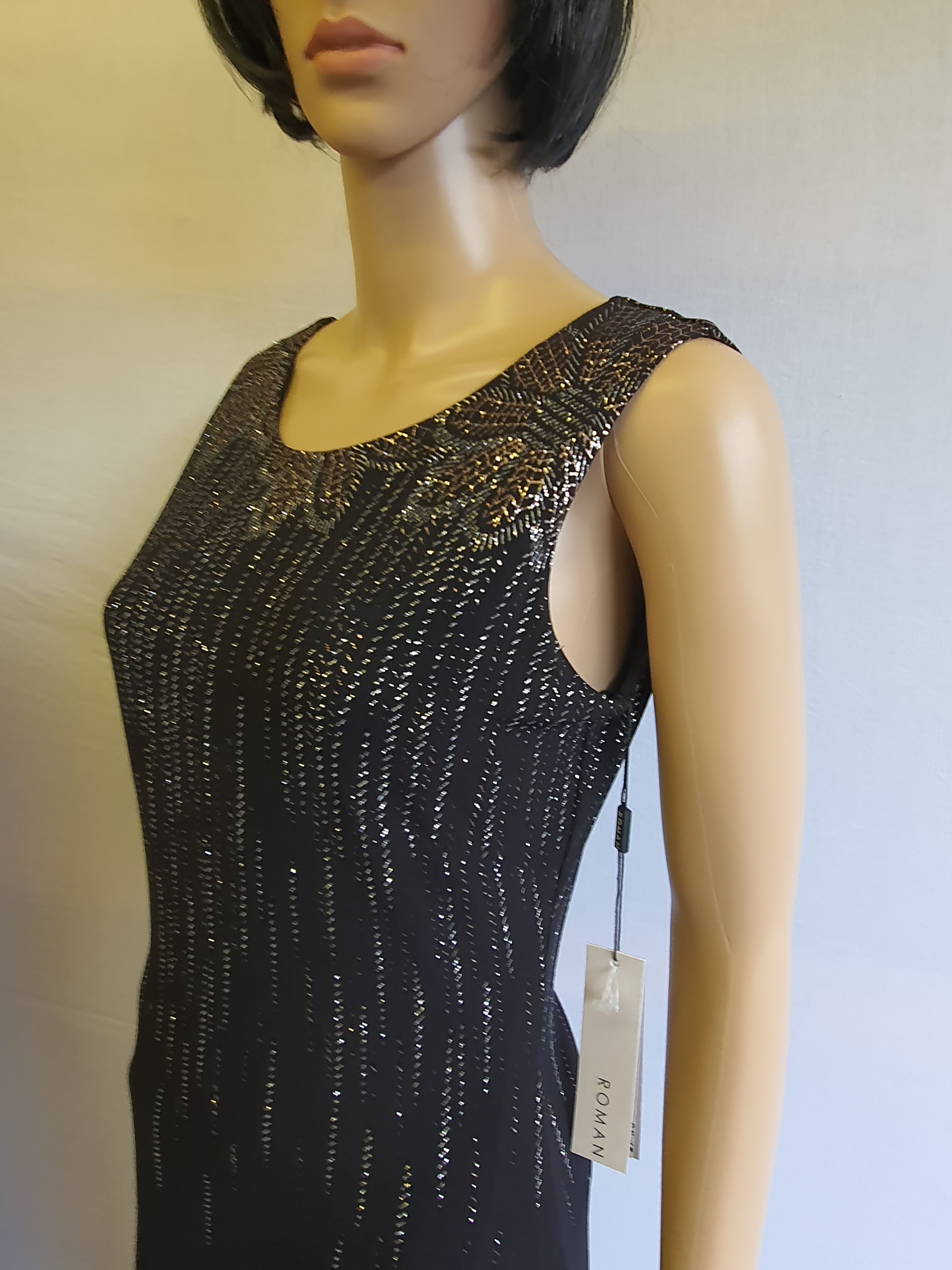 ROMAN Full Length Glitter Detail Maxi Dress Size UK10 - BNWT £60