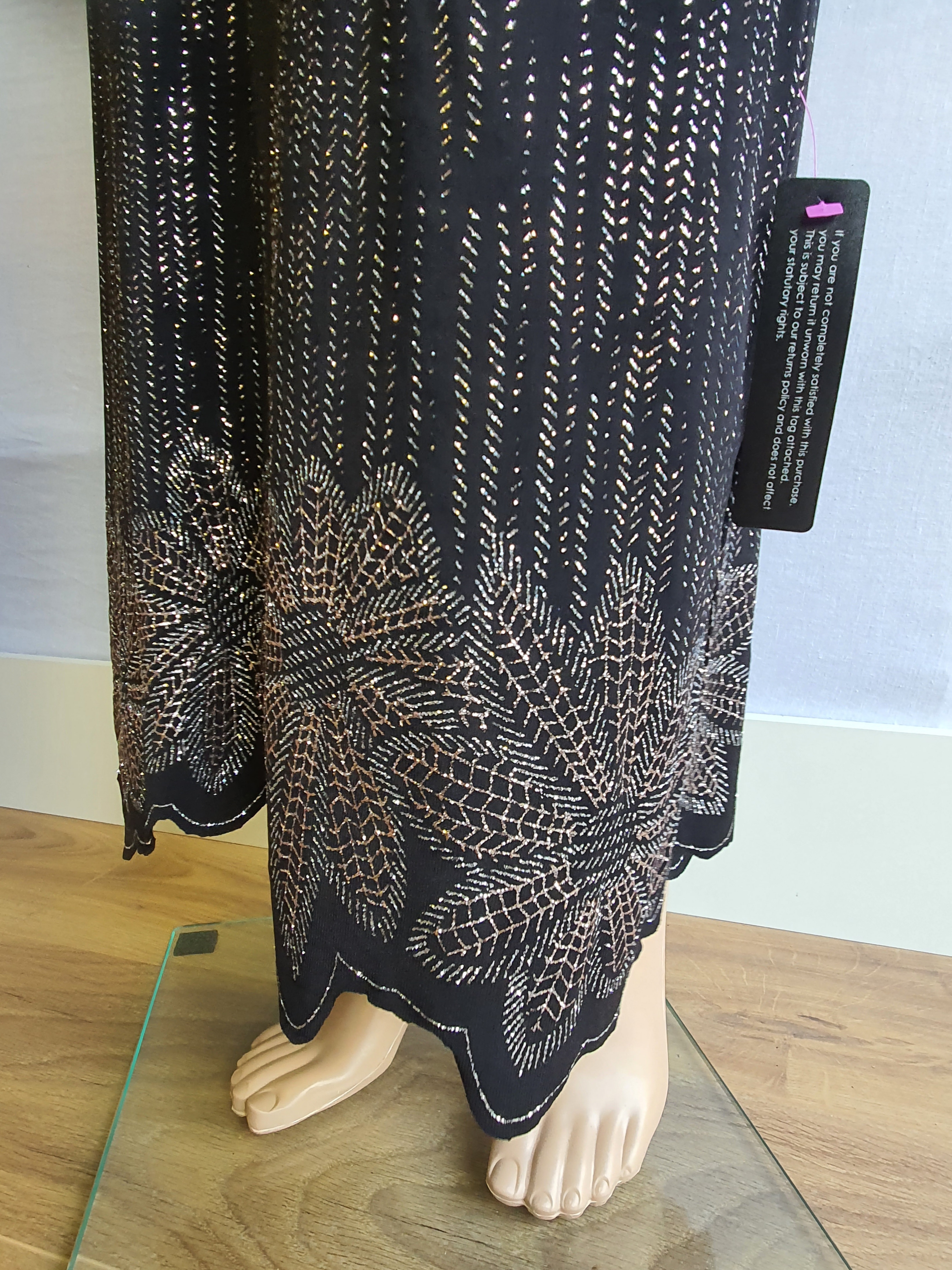 ROMAN Full Length Glitter Detail Maxi Dress Size UK10 - BNWT £60