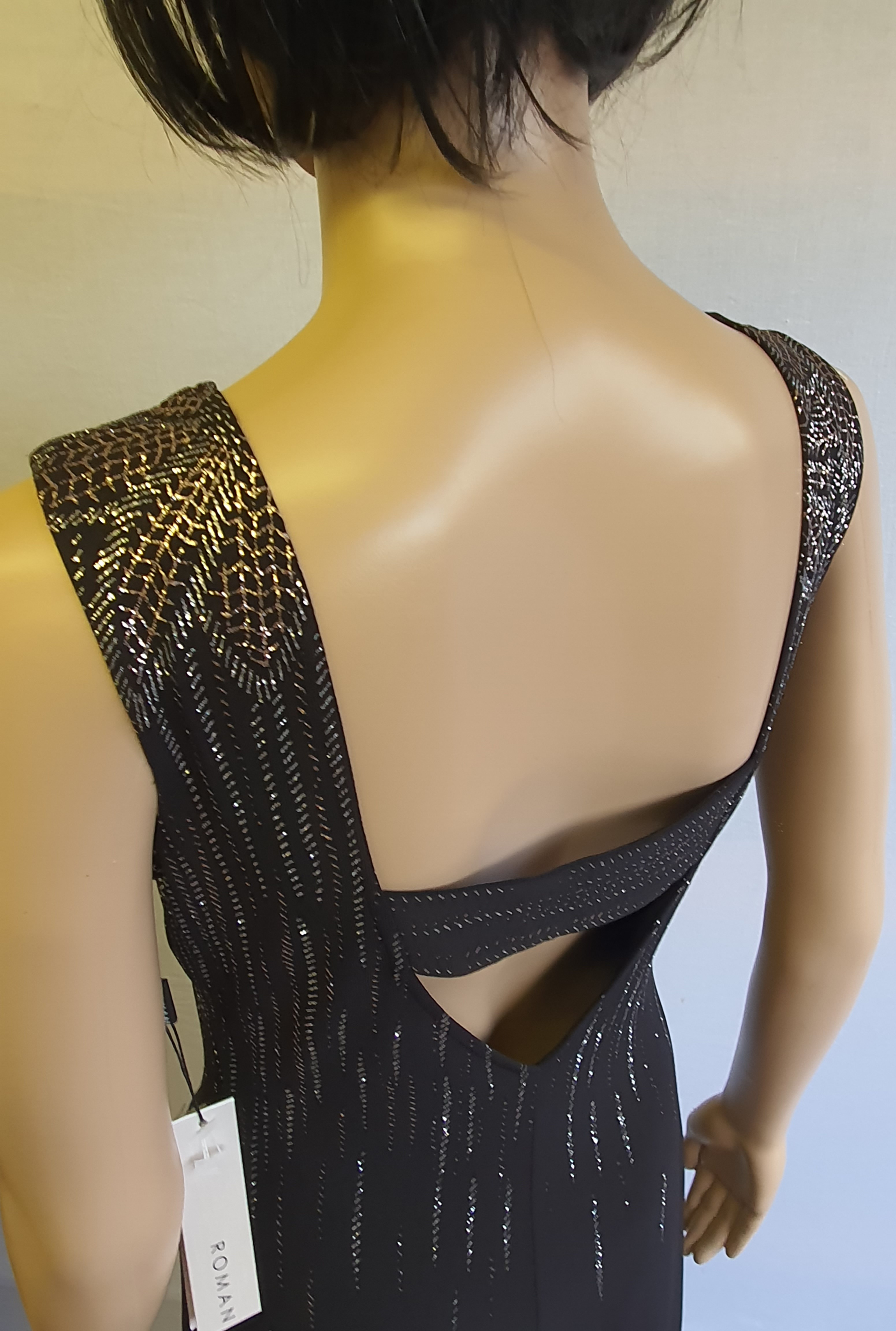 ROMAN Full Length Glitter Detail Maxi Dress Size UK10 - BNWT £60
