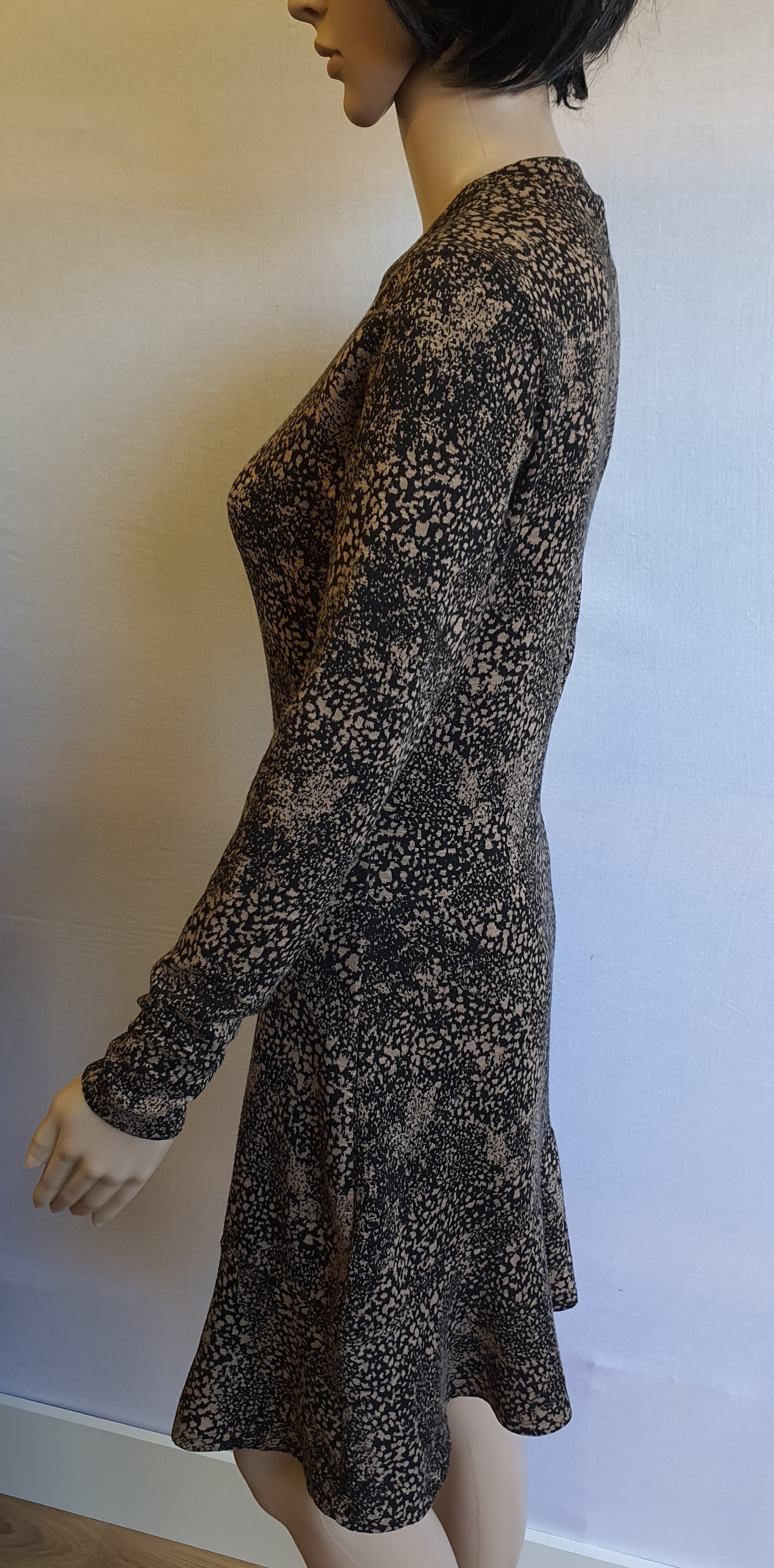 WHISTLES Multicolour Jacquard Leopard Flippy Dress size UK 10