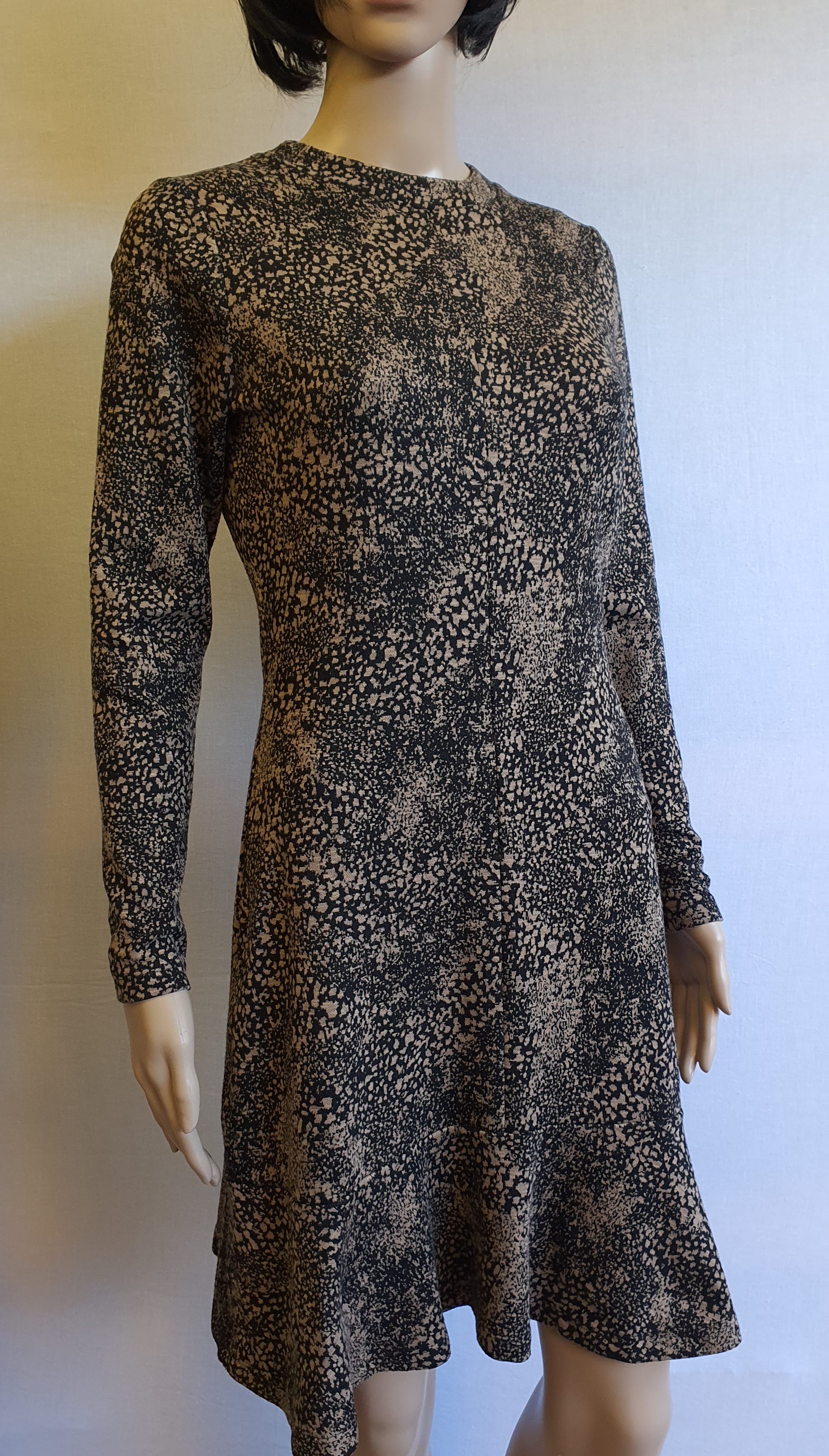 WHISTLES Multicolour Jacquard Leopard Flippy Dress size UK 10