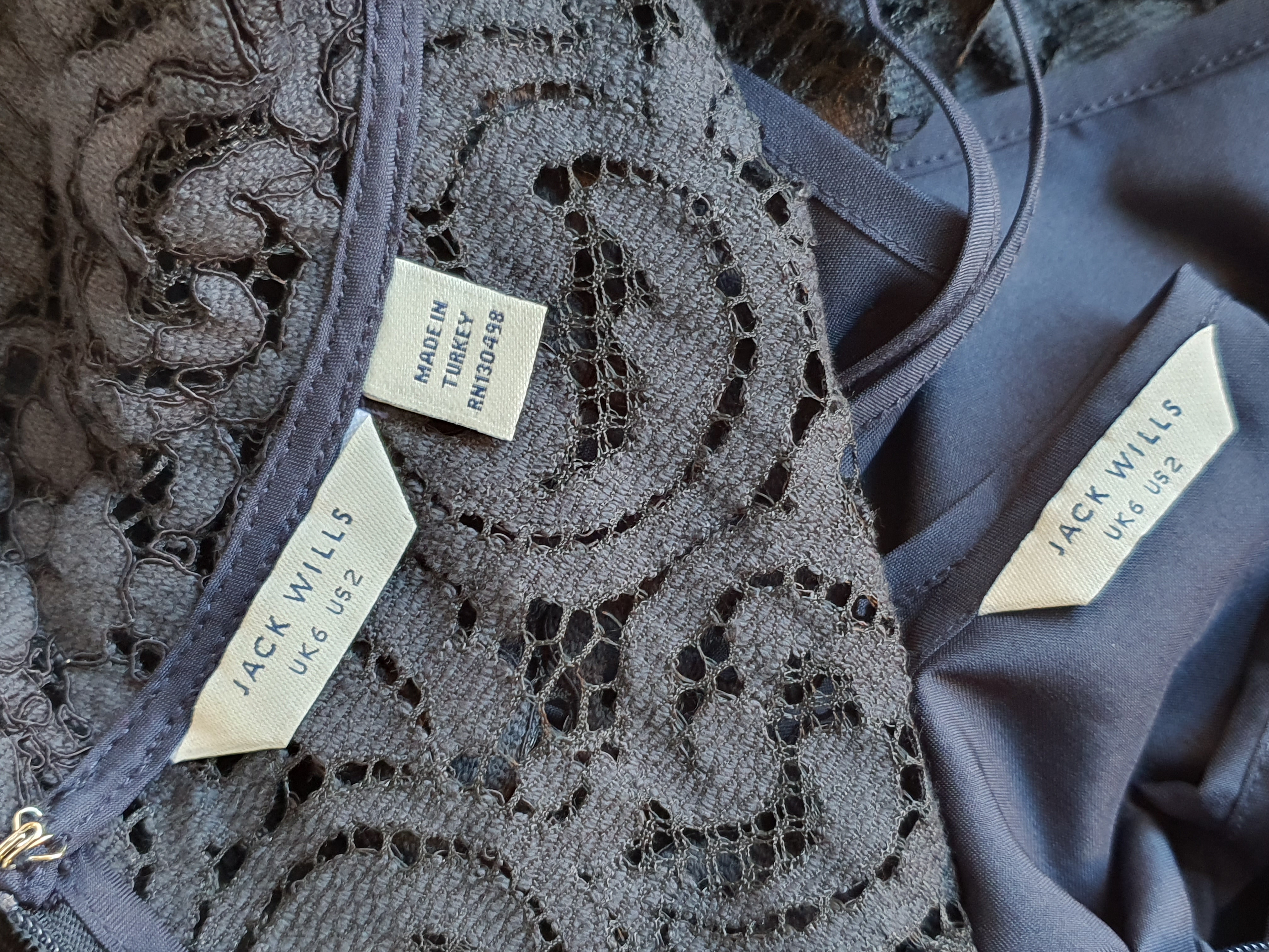 JACK WILLS Navy Blue Lace Dress Size UK 6