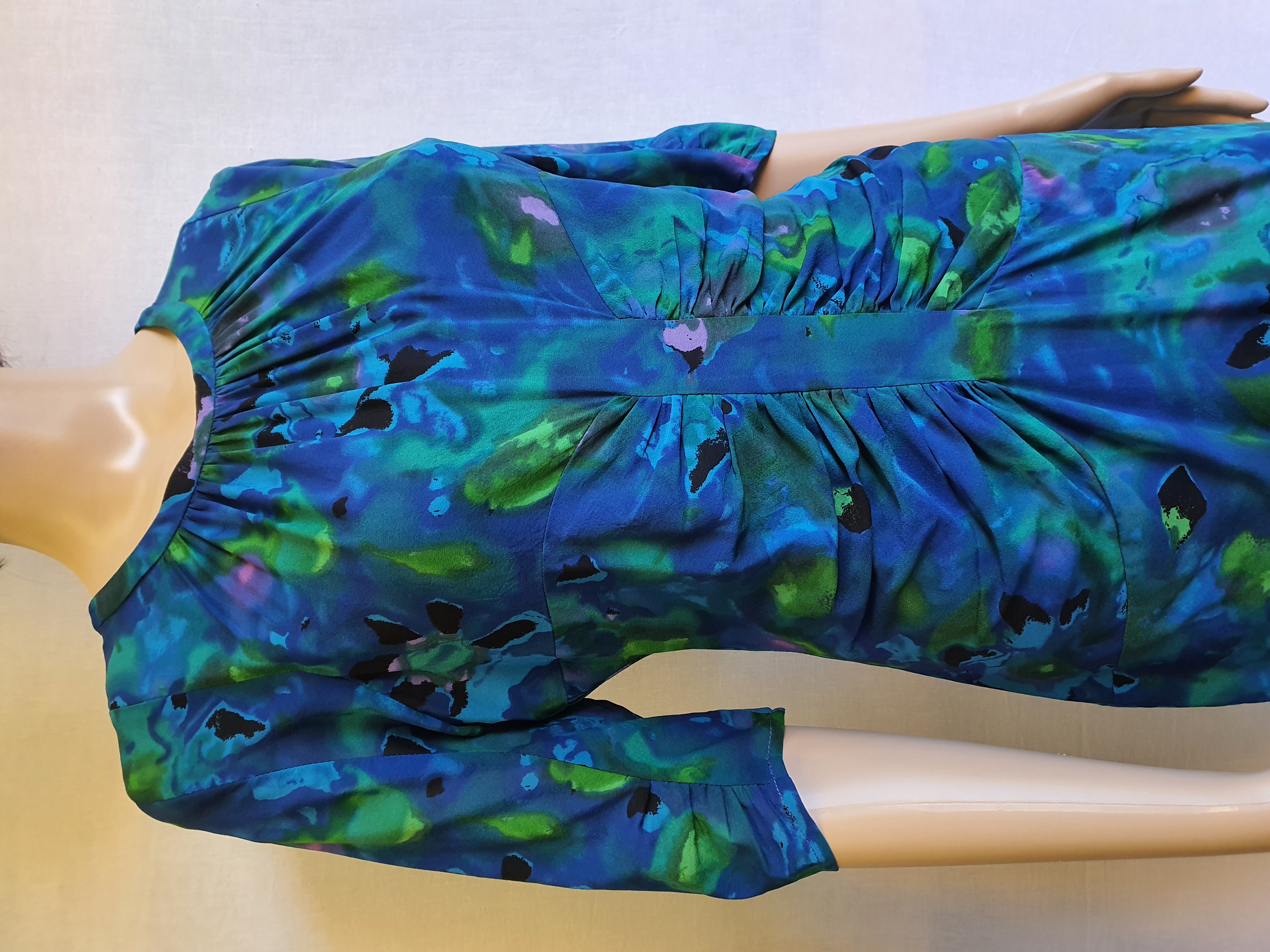 WHISTLES Bella Glazed Floral Silk Blend Dress Size UK10