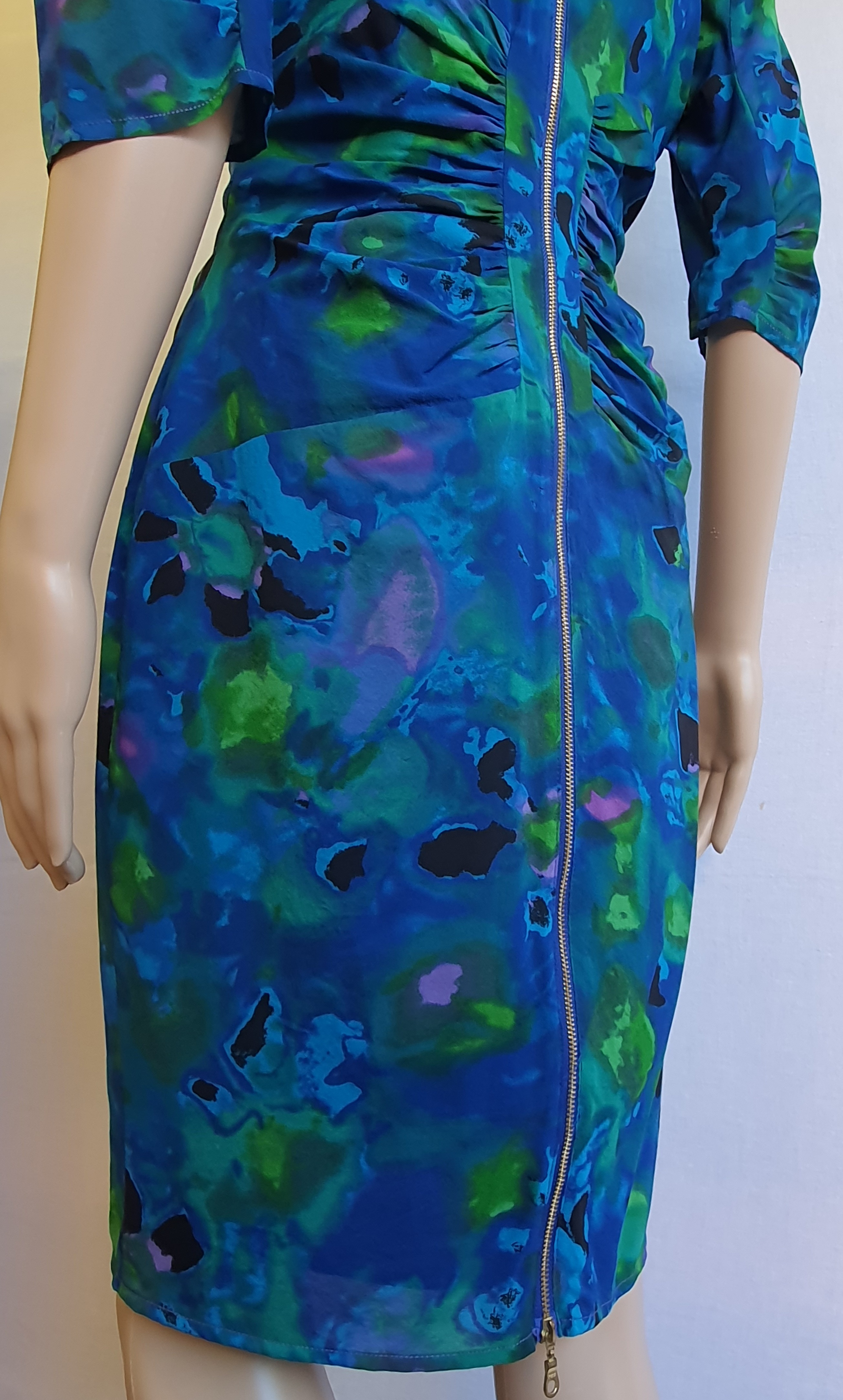 WHISTLES Bella Glazed Floral Silk Blend Dress Size UK10
