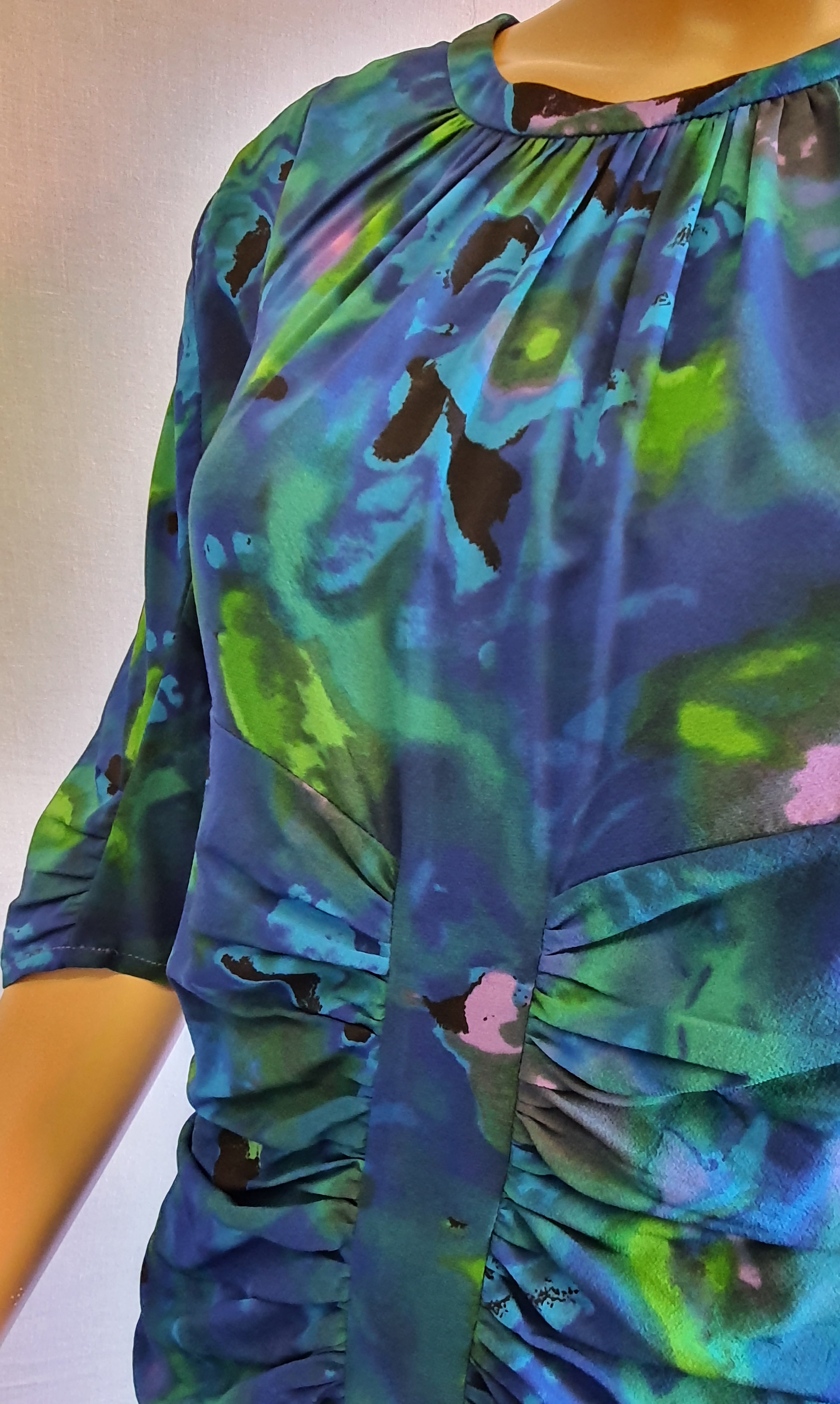 WHISTLES Bella Glazed Floral Silk Blend Dress Size UK10