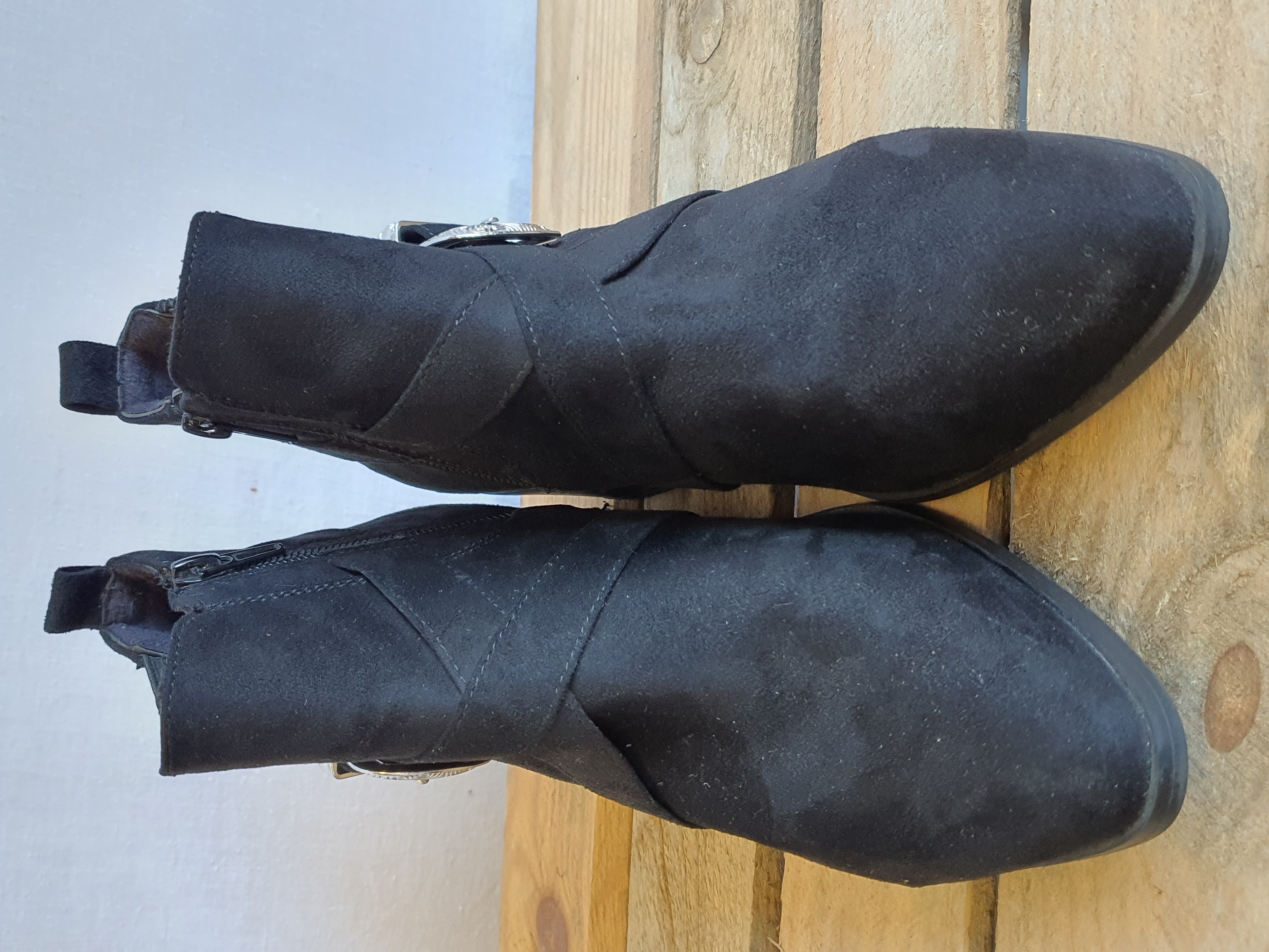 NEW LOOK Black Ankle Cowboy Style Boot Size UK4