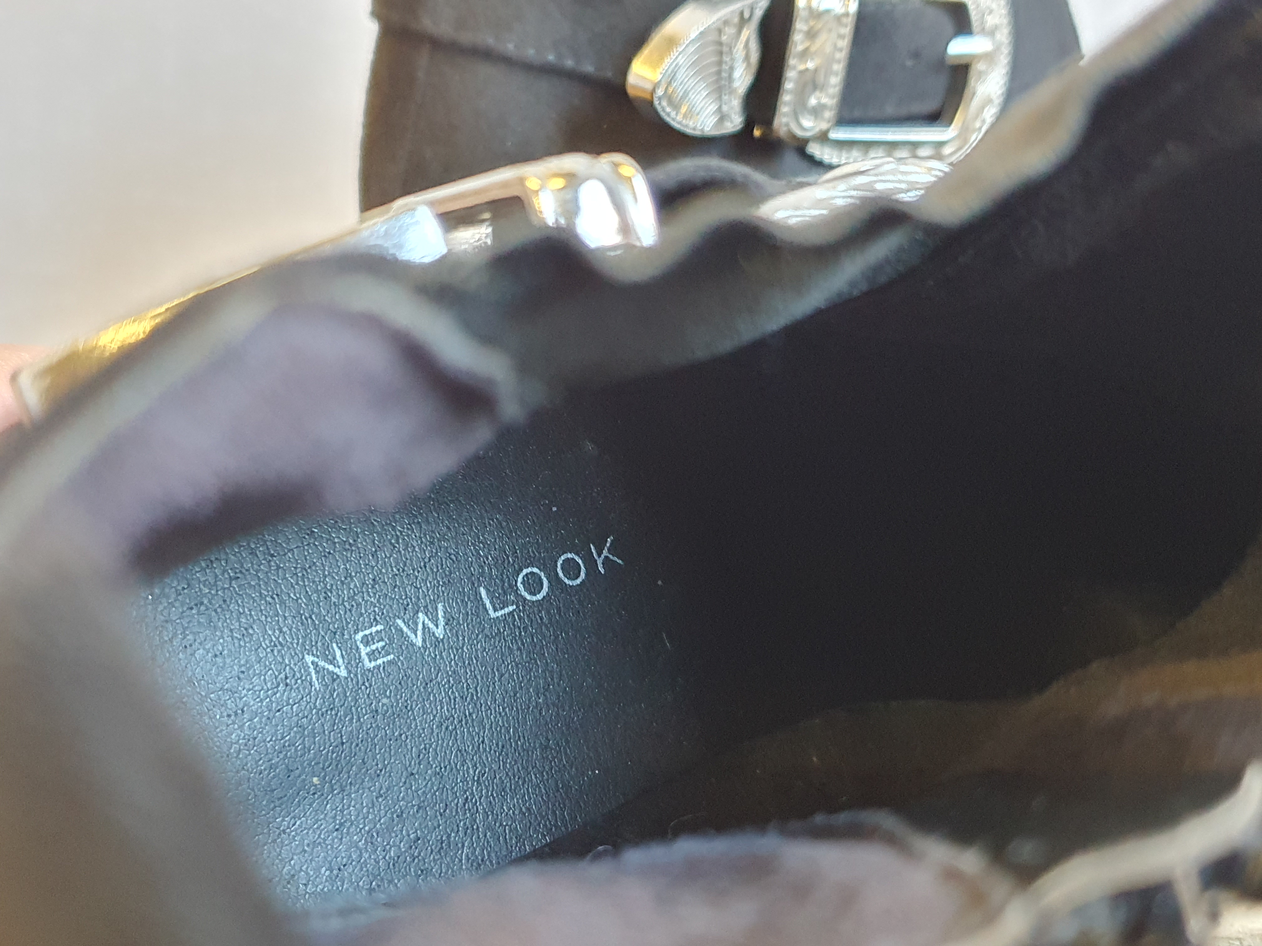 NEW LOOK Black Ankle Cowboy Style Boot Size UK4