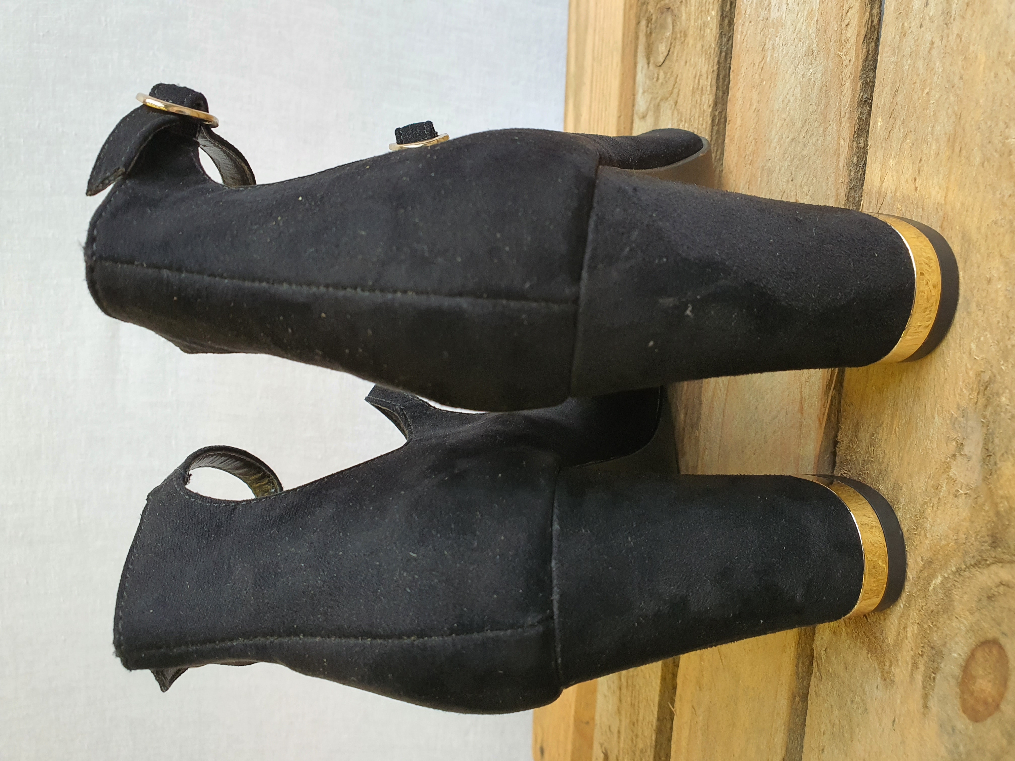 NEW LOOK Black Heeles Ankle Strap Shoes Size UK4 - NEW