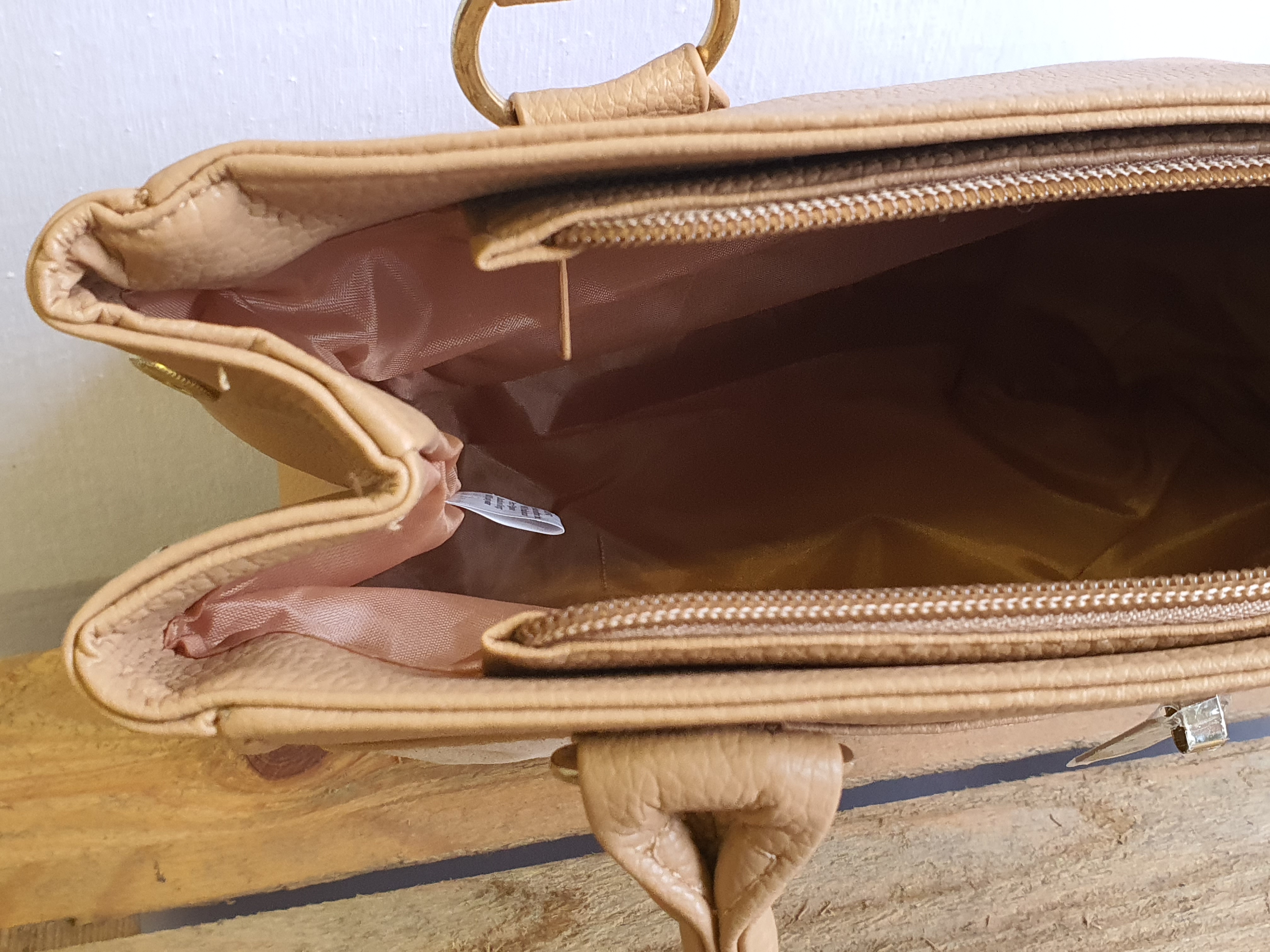 TED LAPIDUS Brown Fawn Coloured.Soft touch Handbag-NEW