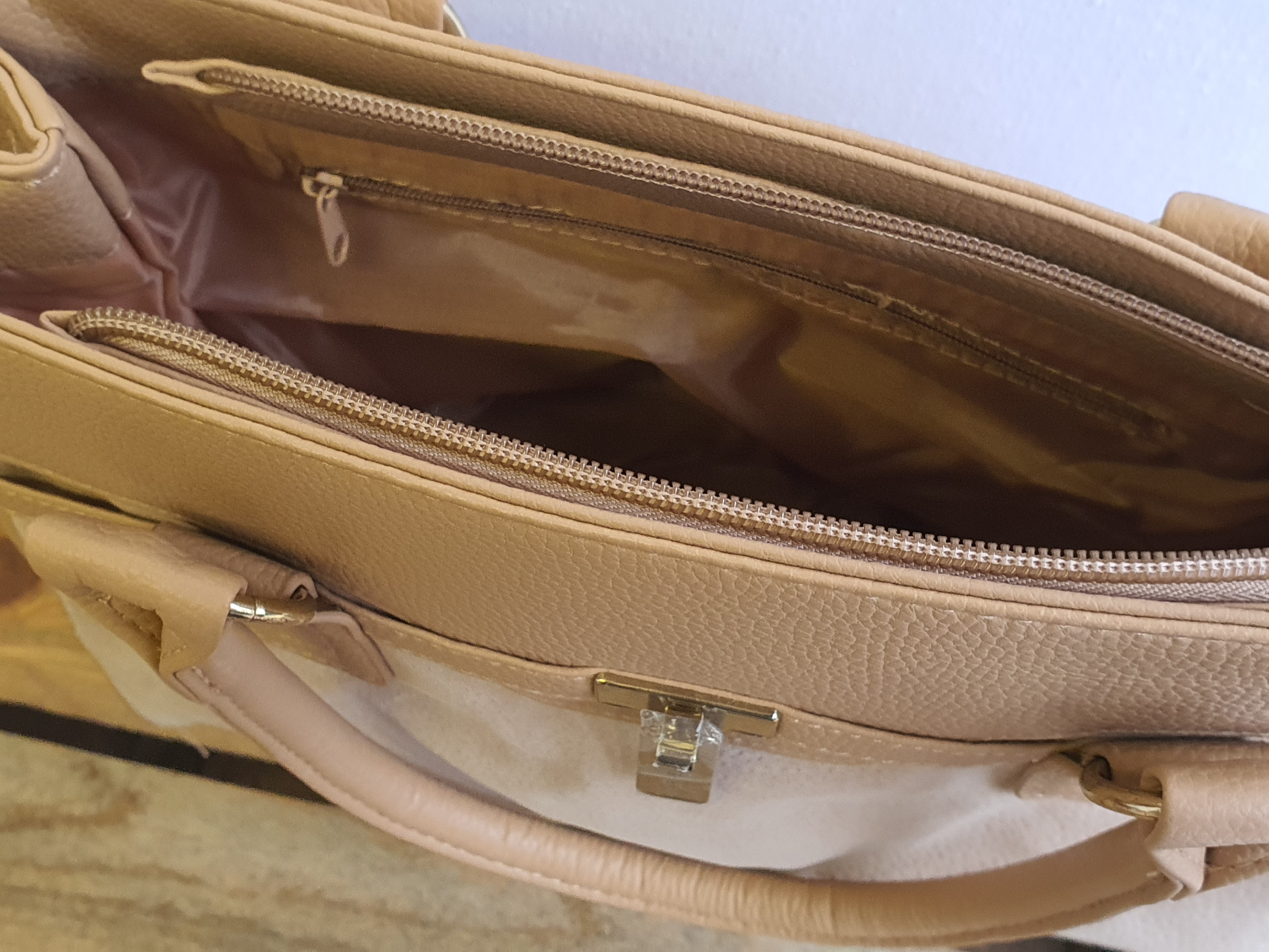TED LAPIDUS Brown Fawn Coloured.Soft touch Handbag-NEW