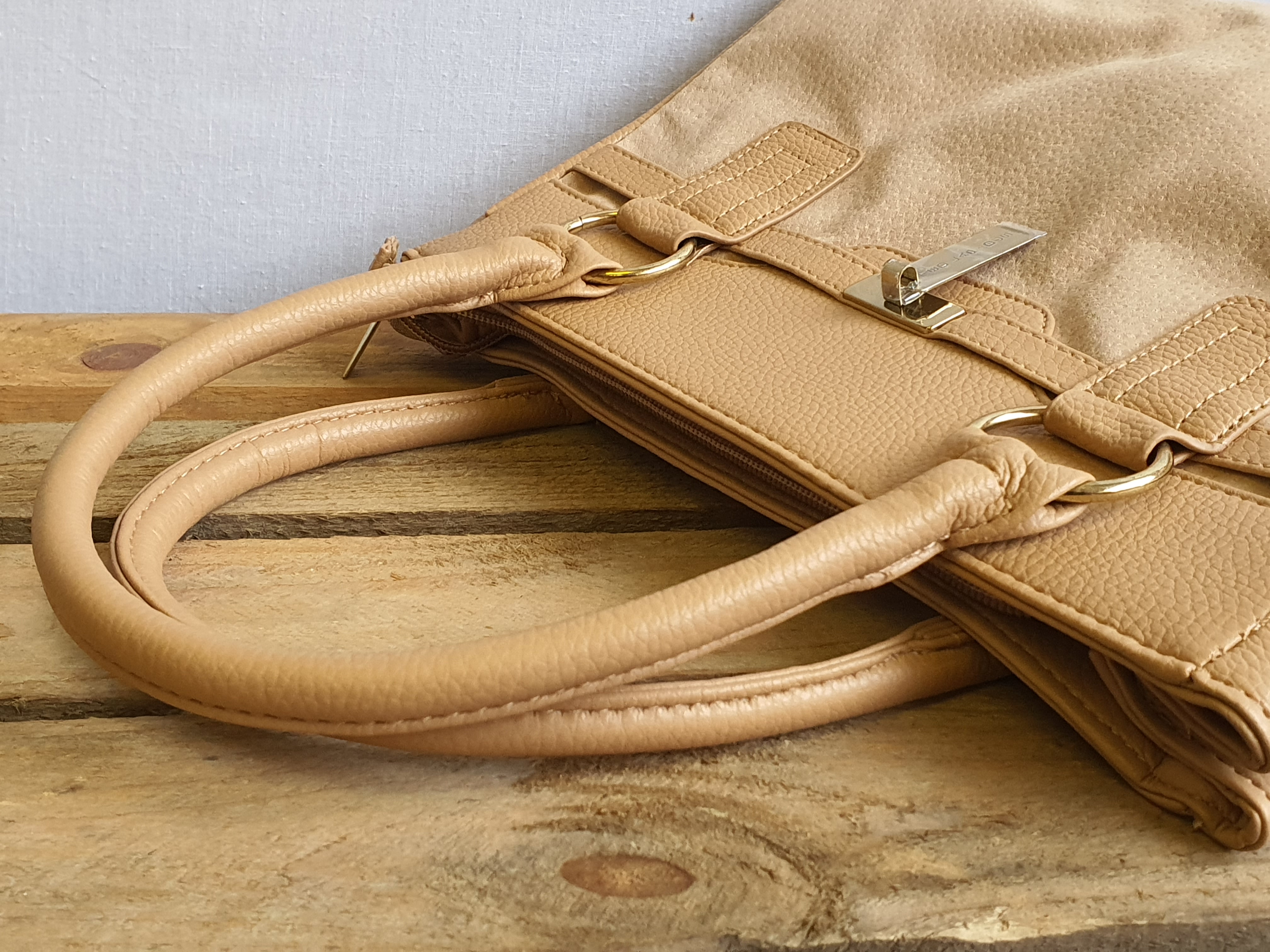 TED LAPIDUS Brown Fawn Coloured.Soft touch Handbag-NEW