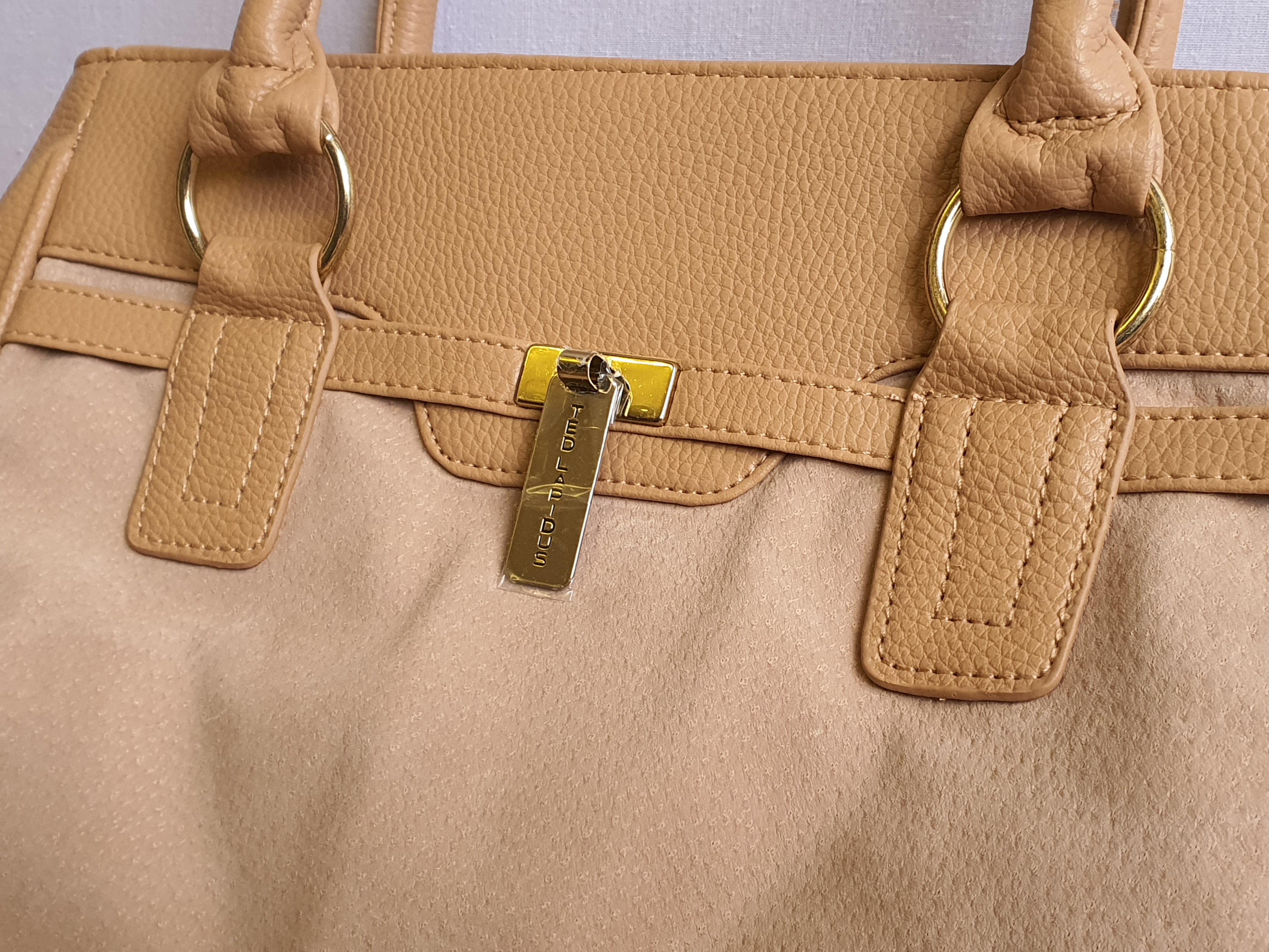 TED LAPIDUS Brown Fawn Coloured.Soft touch Handbag-NEW