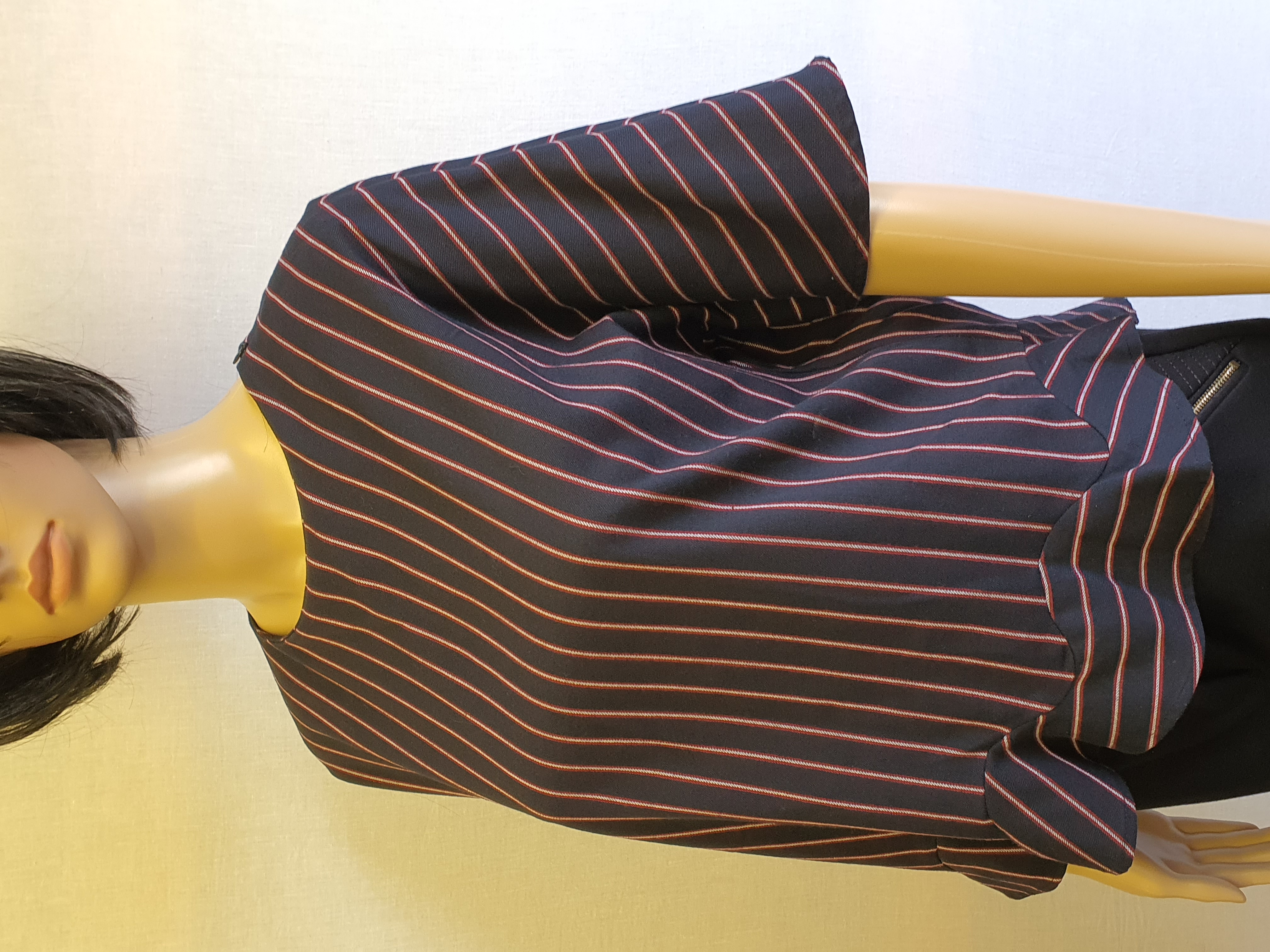 ZARA BASIC Stipe Short Sleeve Top Size Small
