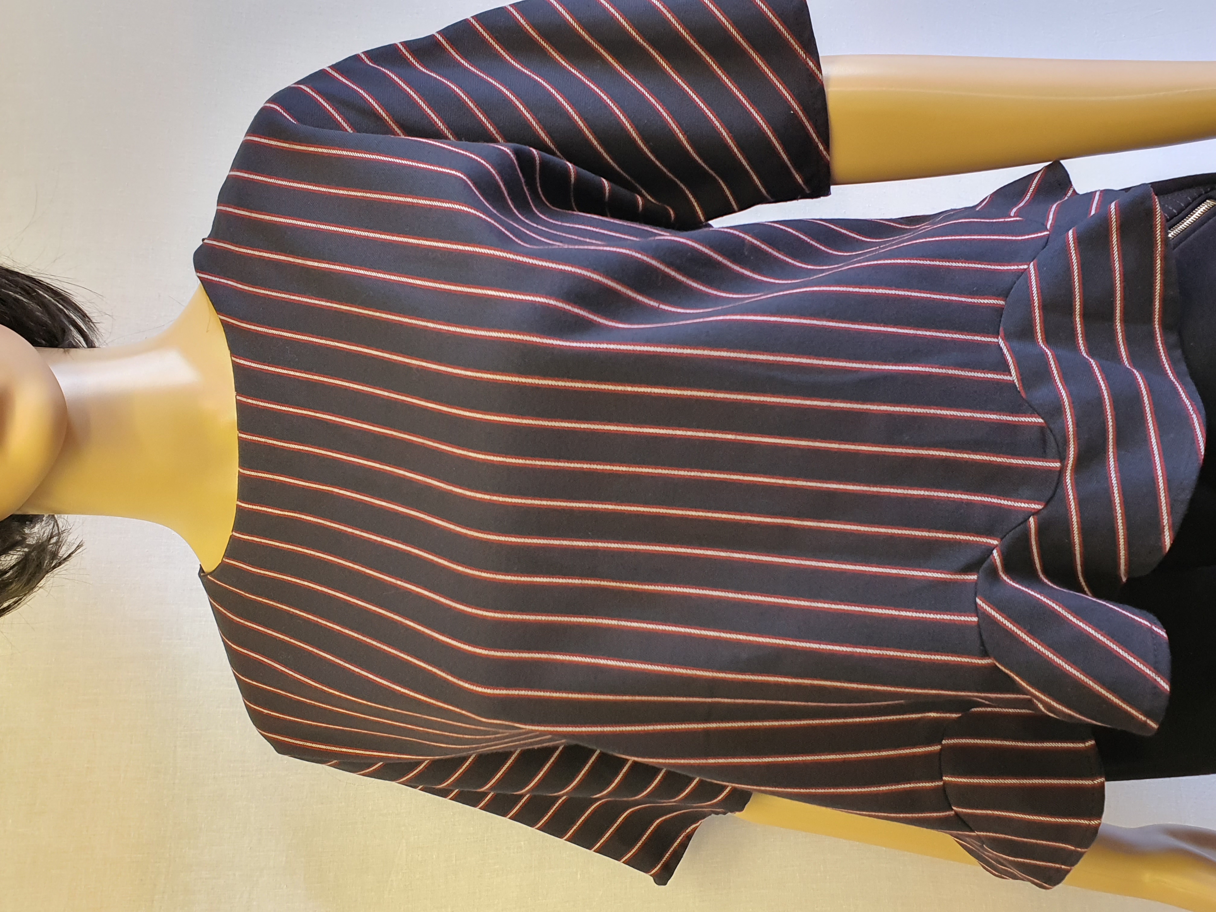 ZARA BASIC Stipe Short Sleeve Top Size Small