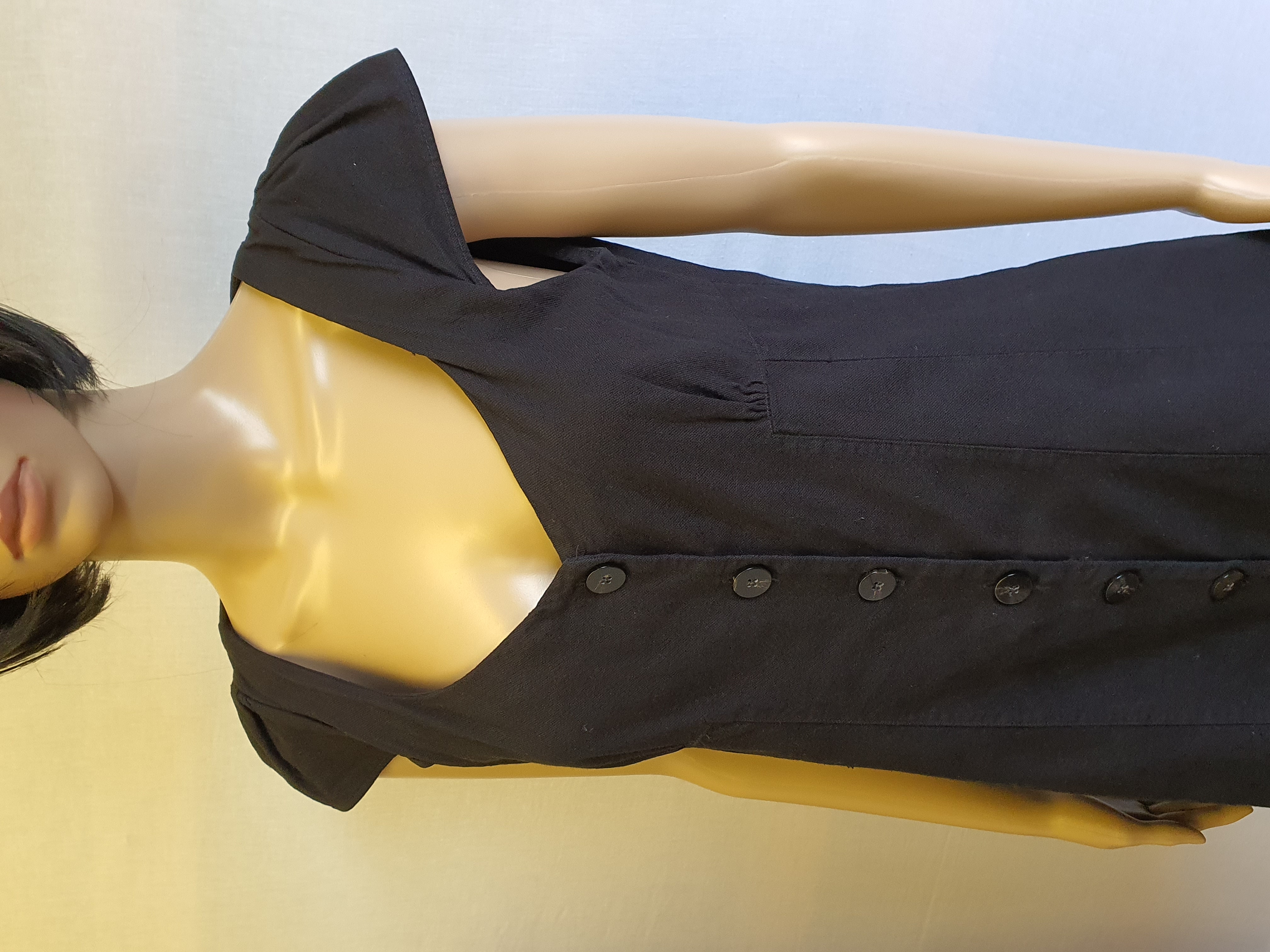 ZARA Black Buttoned Midi Dress Size L - New with Tag RRP £25.99