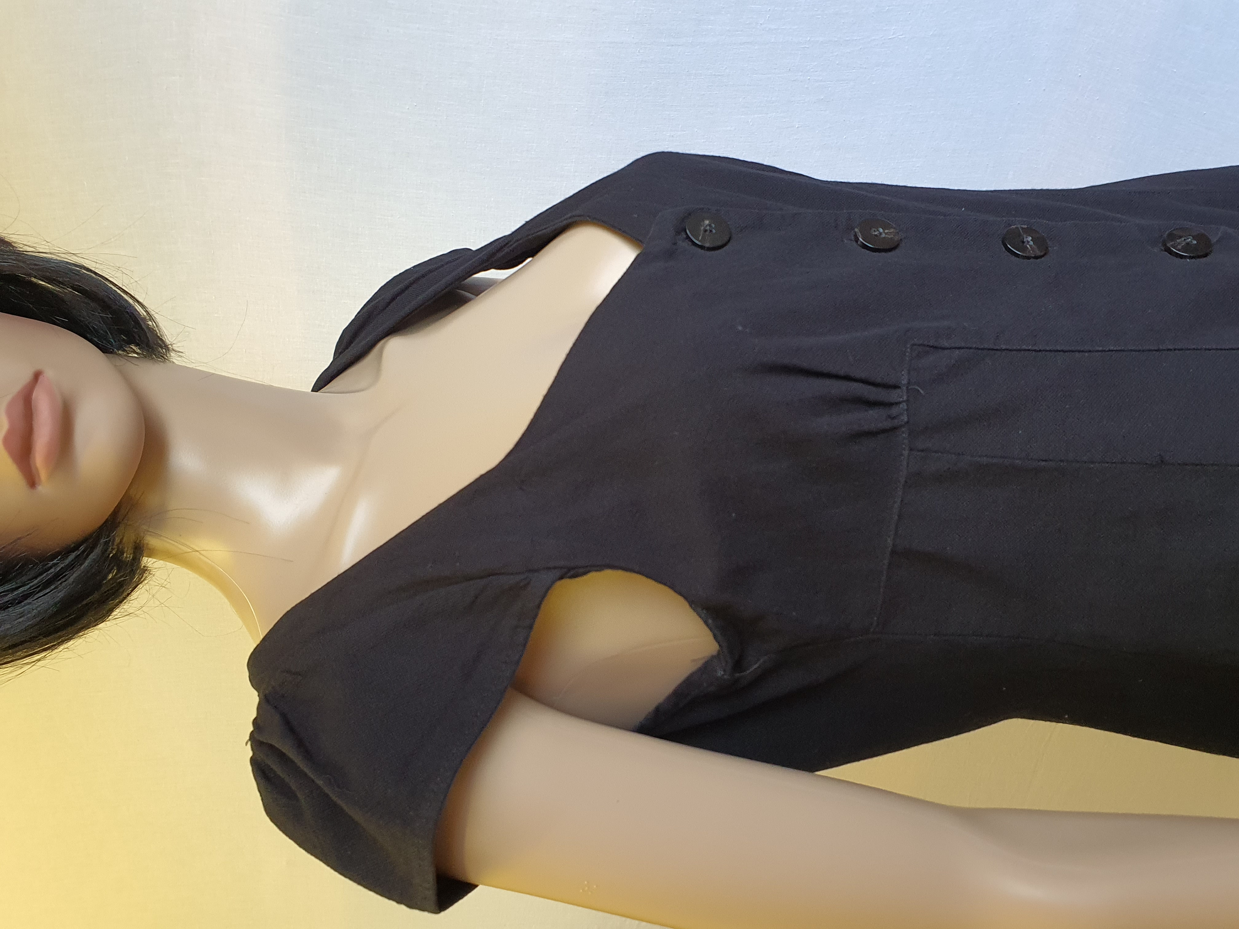 ZARA Black Buttoned Midi Dress Size L - New with Tag RRP £25.99