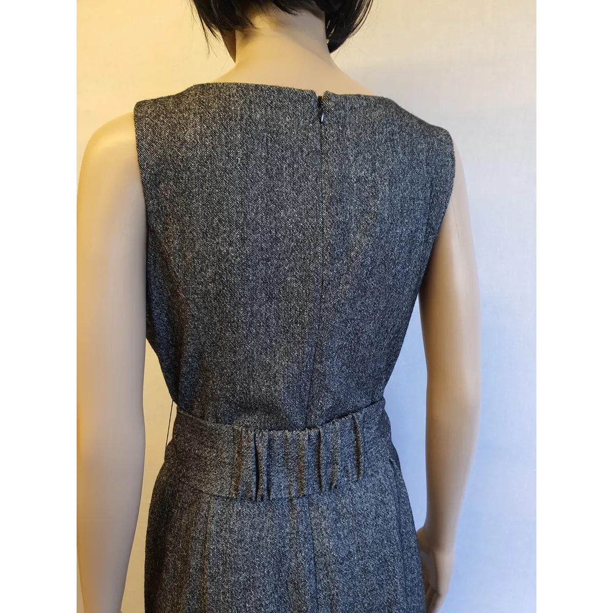 PHASE EIGHT Fully Lined Grey Overlap Dress with Belt Size UK 12